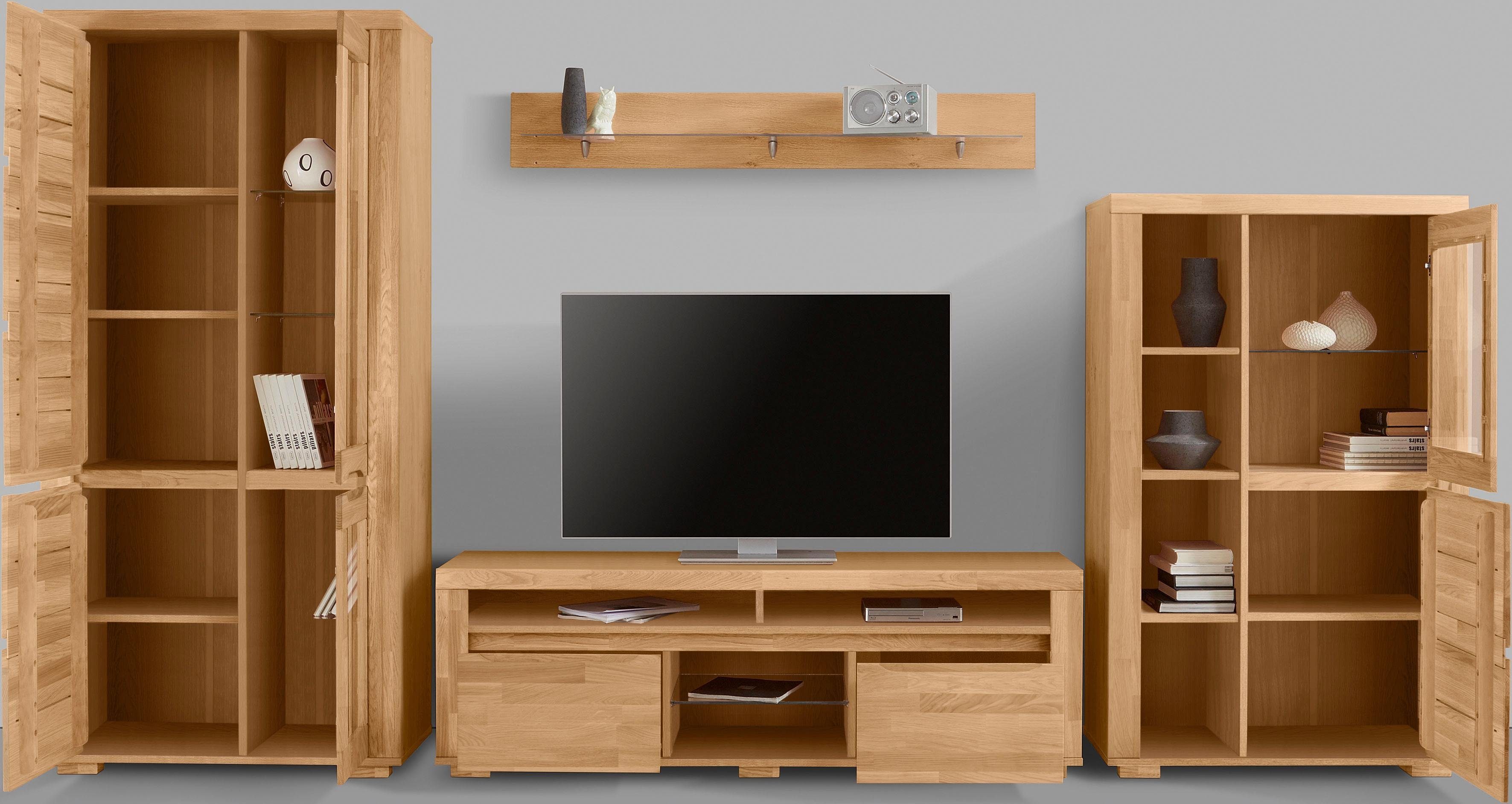 Home affaire Wandmeubel Denis gedeeltelijk massief hout (set, 4-delig)