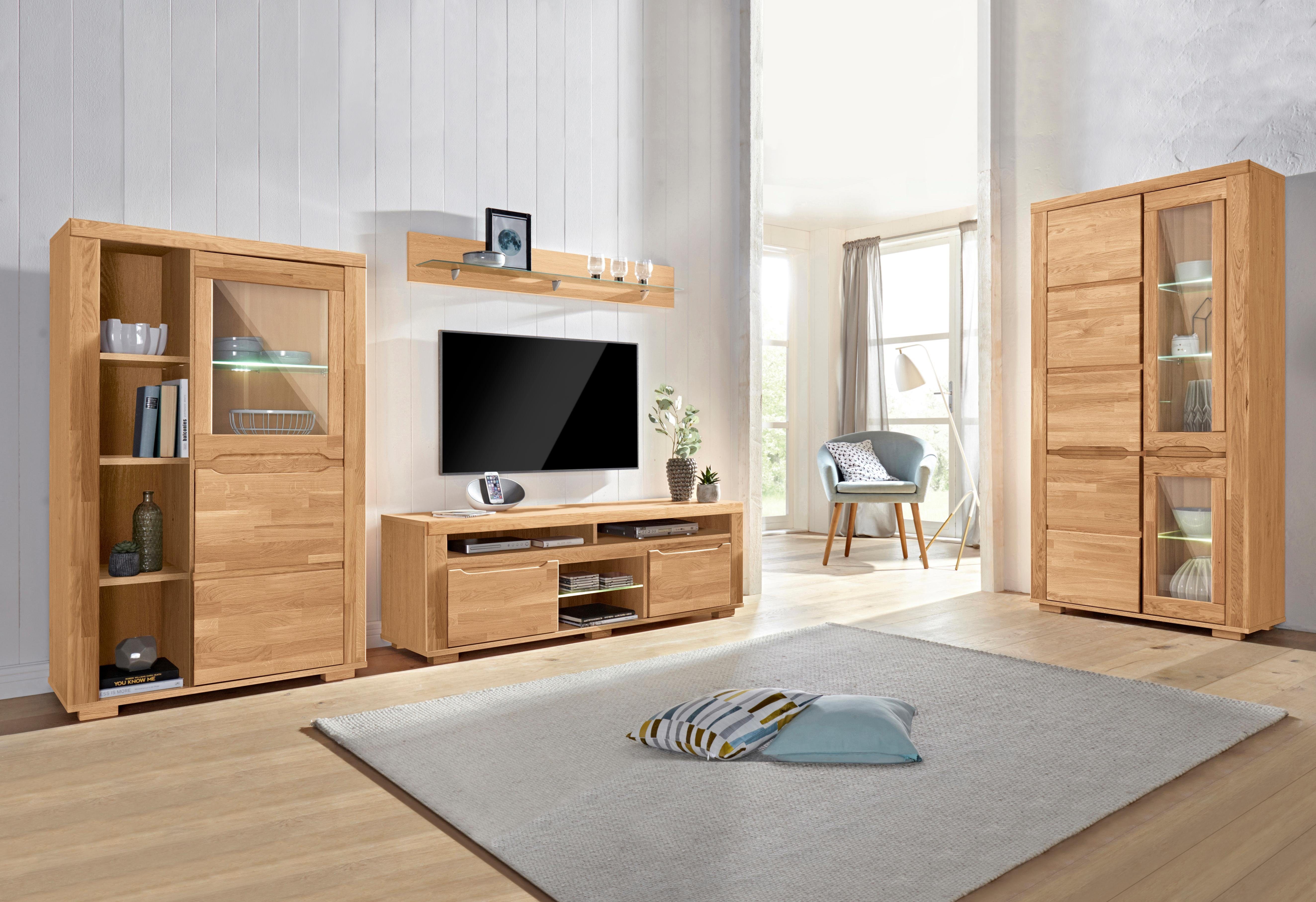 Home affaire Wandmeubel Denis gedeeltelijk massief hout (set, 4-delig)