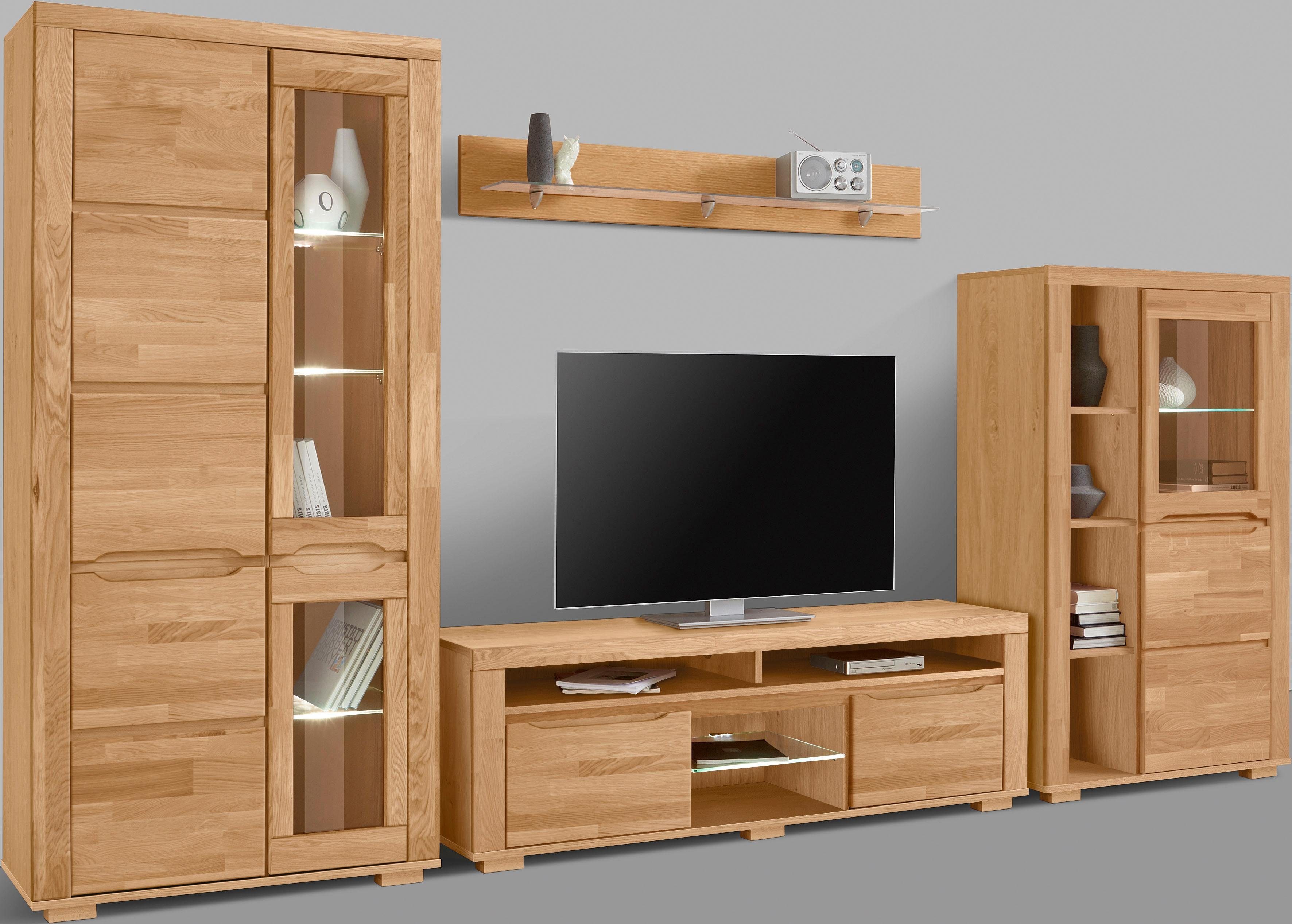 Home affaire Wandmeubel Denis gedeeltelijk massief hout (set, 4-delig)