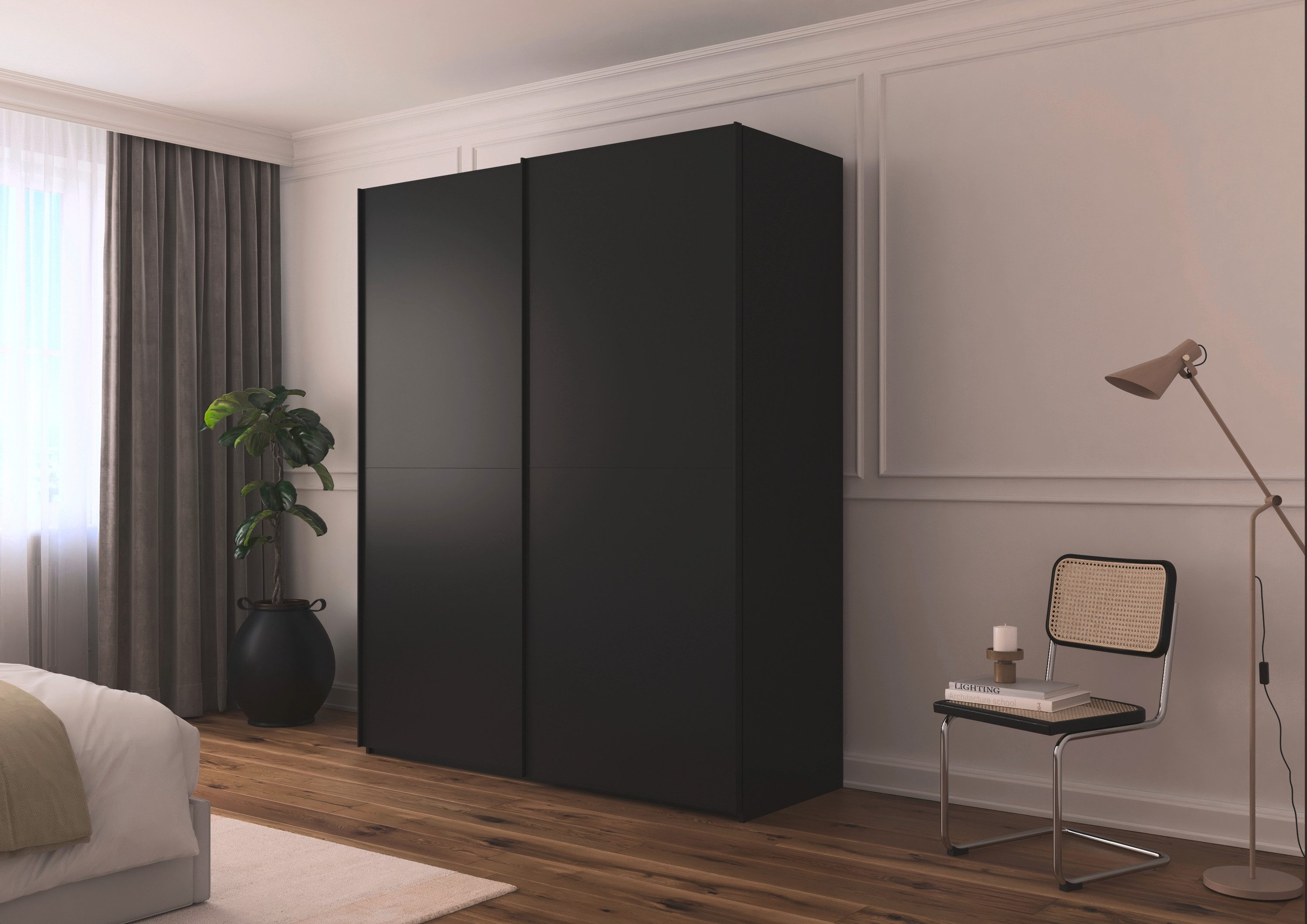 rauch Schuifdeurkast Kledingkast Kast Garderobe Slaapkamerkast SCALE-DUO edel tweedelige deuren en 3 sierlijsten made in germany