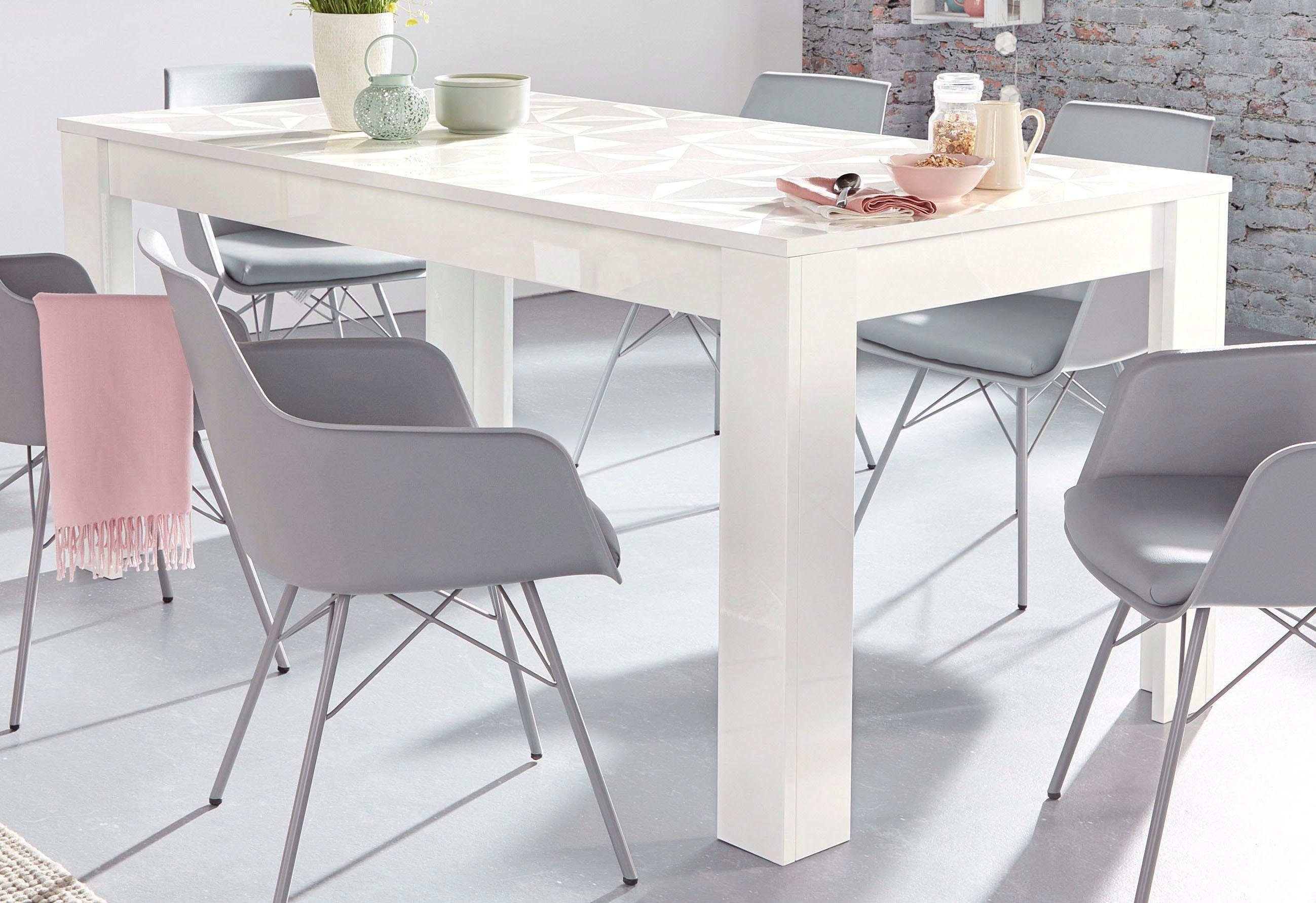 INOSIGN Eettafel Prisma Breedte 180 cm-228 cm eettafels wit
