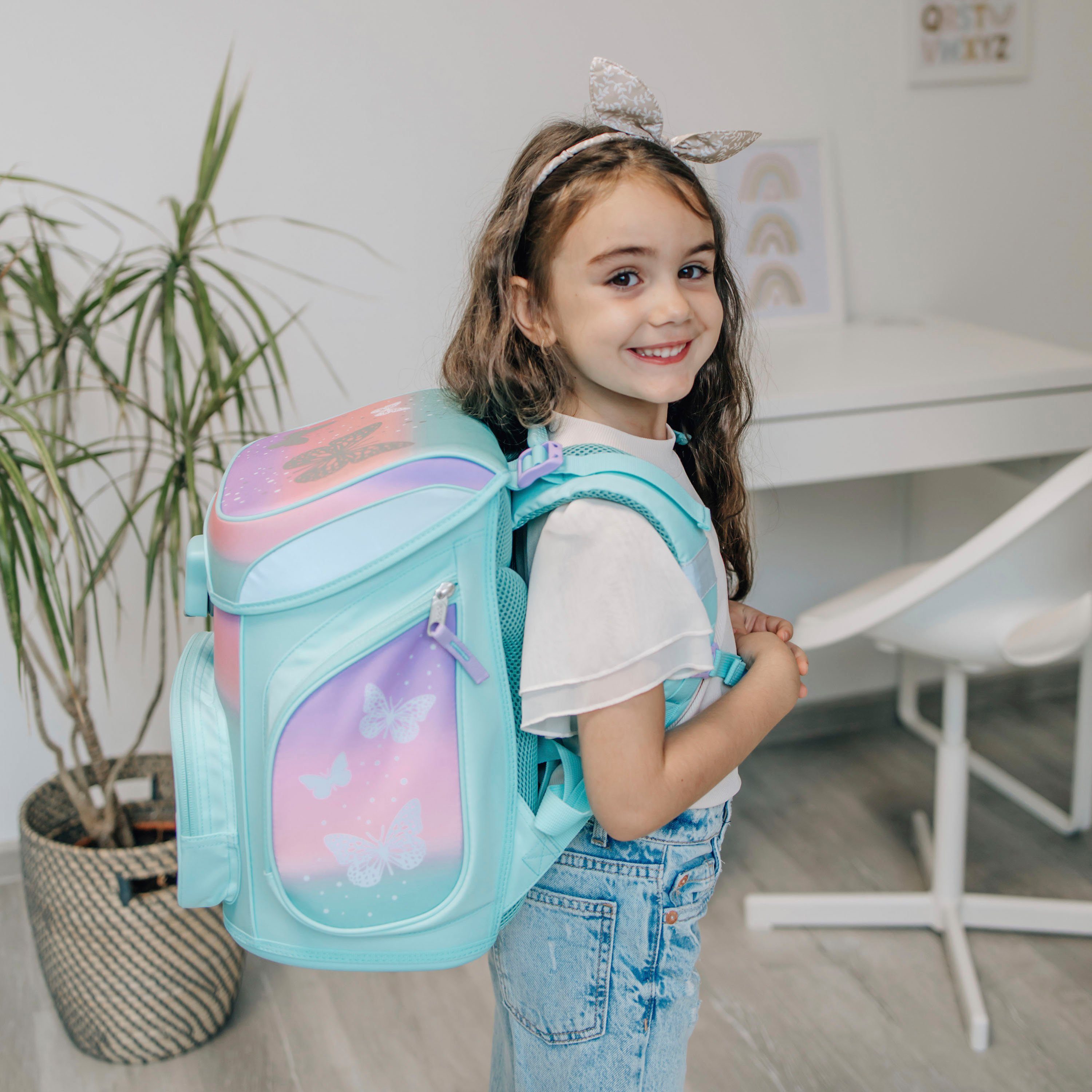 Scooli Schooltas EasyFit, Butterfly Wishes (5-delig)