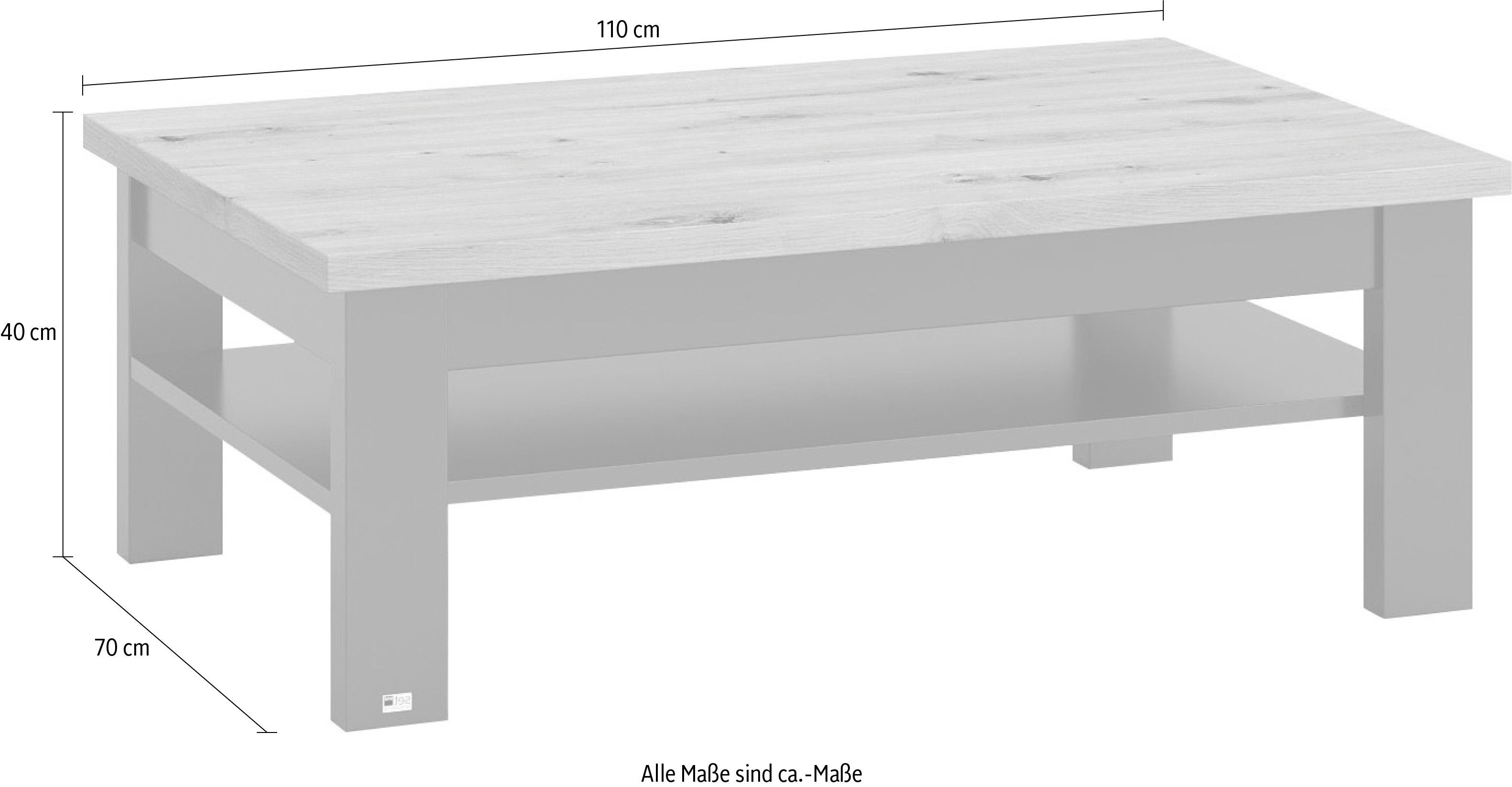 set one by Musterring Salontafel York Type 64 en 65, in 3 kleurvarianten, met plank, twee maten