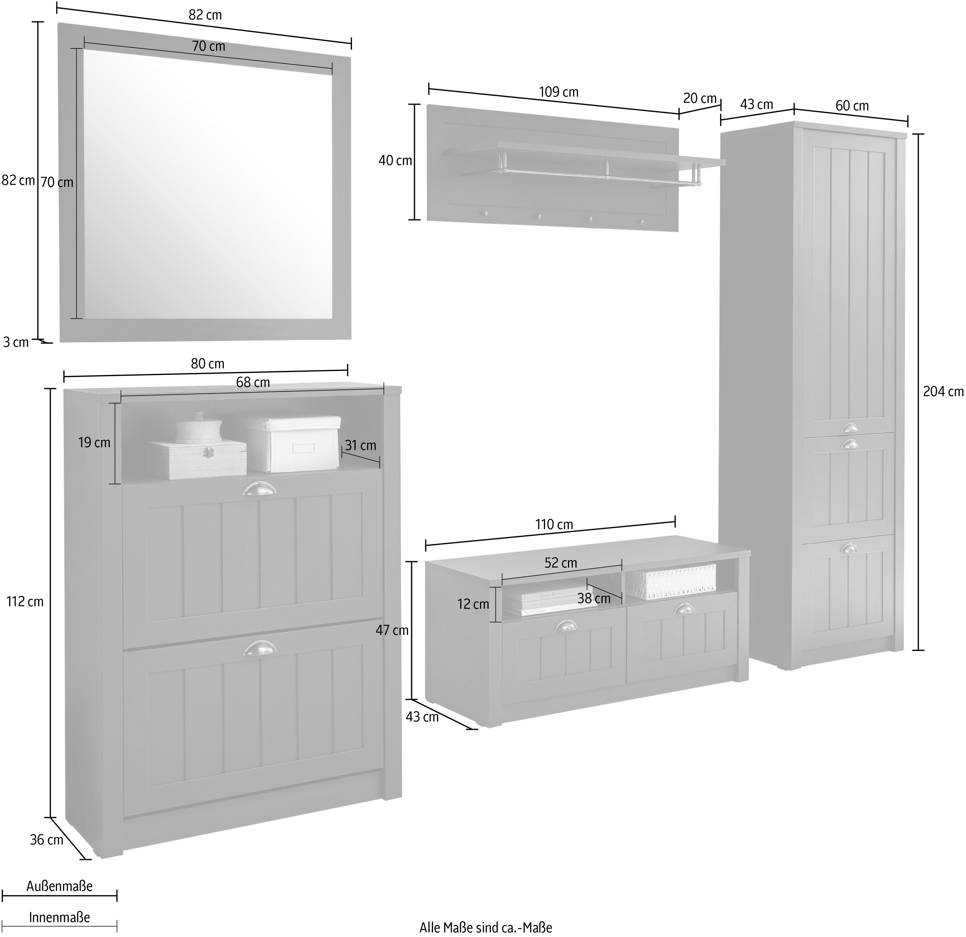 Home affaire Halmeubelset ASCOT (set, 5-delig)