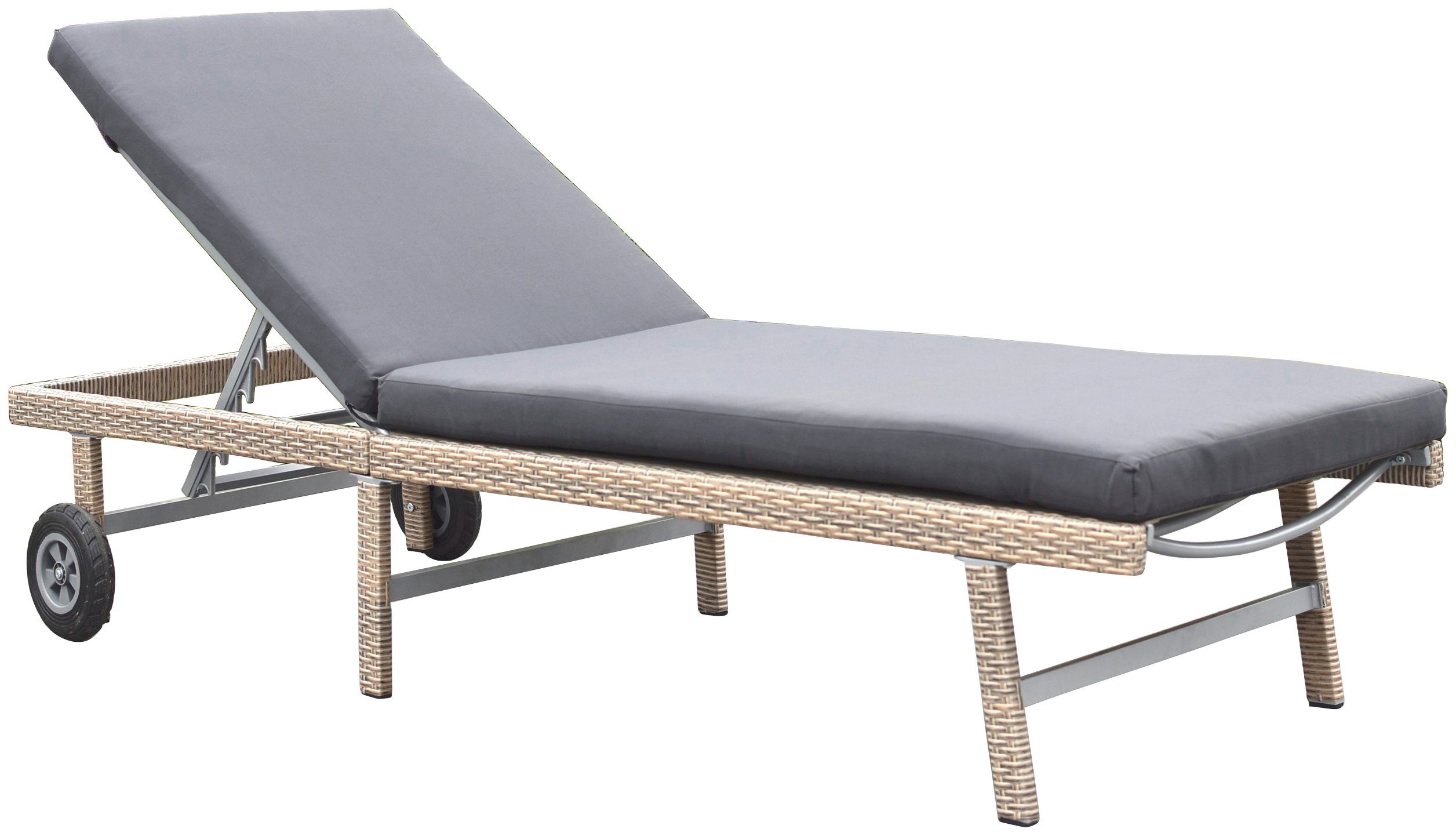 MERXX Ligstoel Navarra Lengte: 202 cm, verstelbare rugleuning, incl. kussen (1 stuk) ligbedden beige