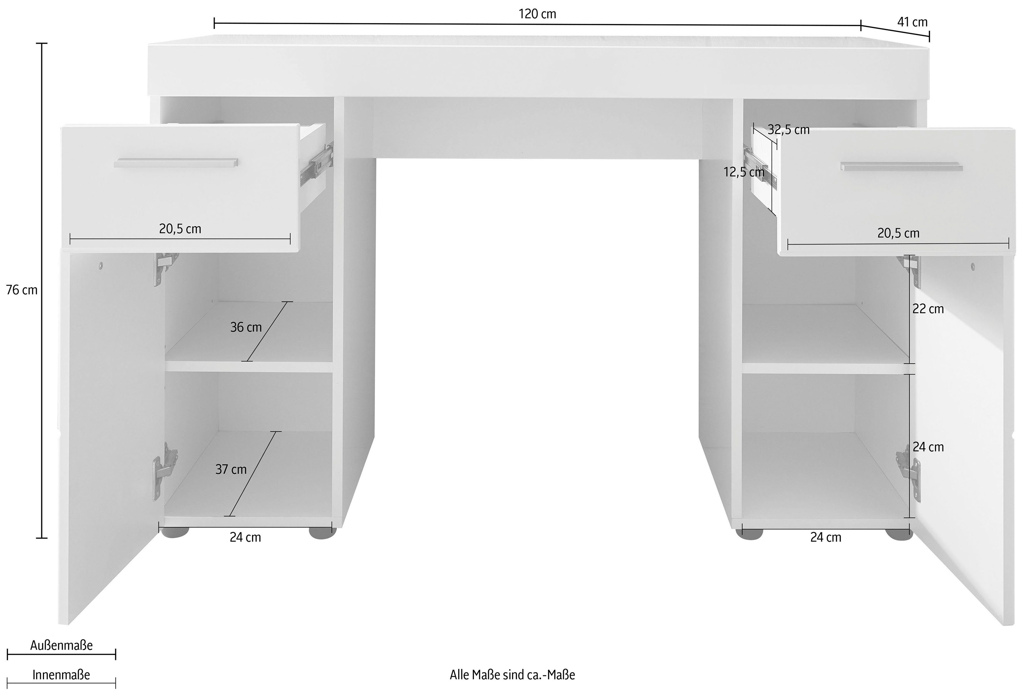 INOSIGN Bureau Avena ook als kaptafel te gebruiken met de spiegel 88435001