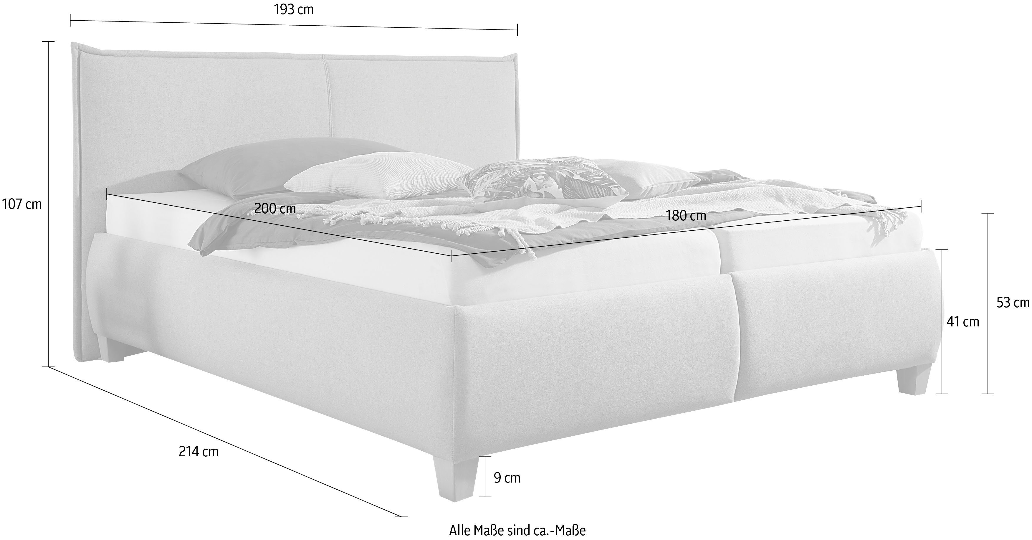 Maintal Gestoffeerd bed met bedkist