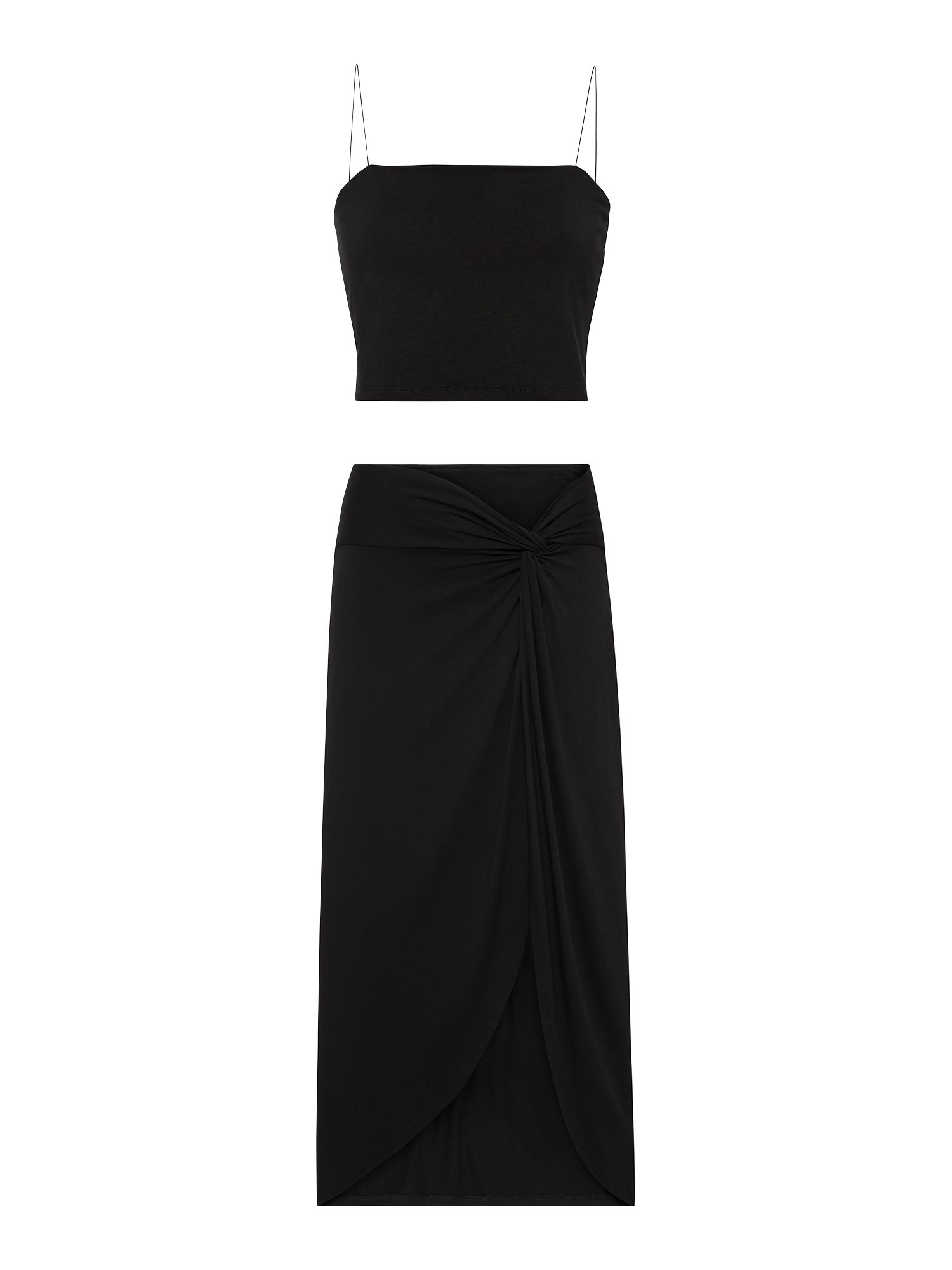 LSCN by LASCANA Top met spaghettibandjes en midi rok (set, 2-delig, En midi rok)