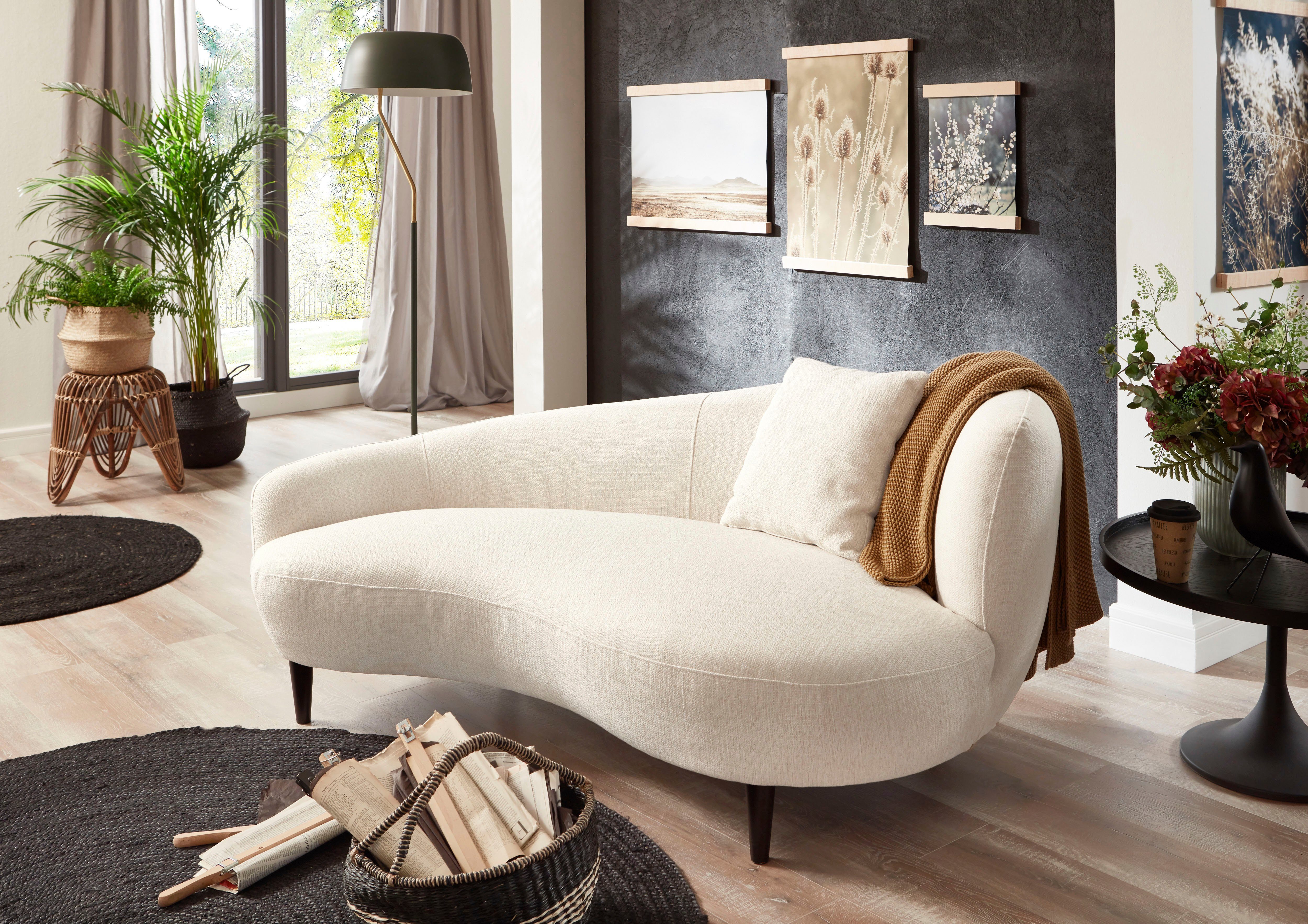 atlantic home collection chaise-longue olivia niermodelbank met sierkussen overtrokken met de originele stof wit