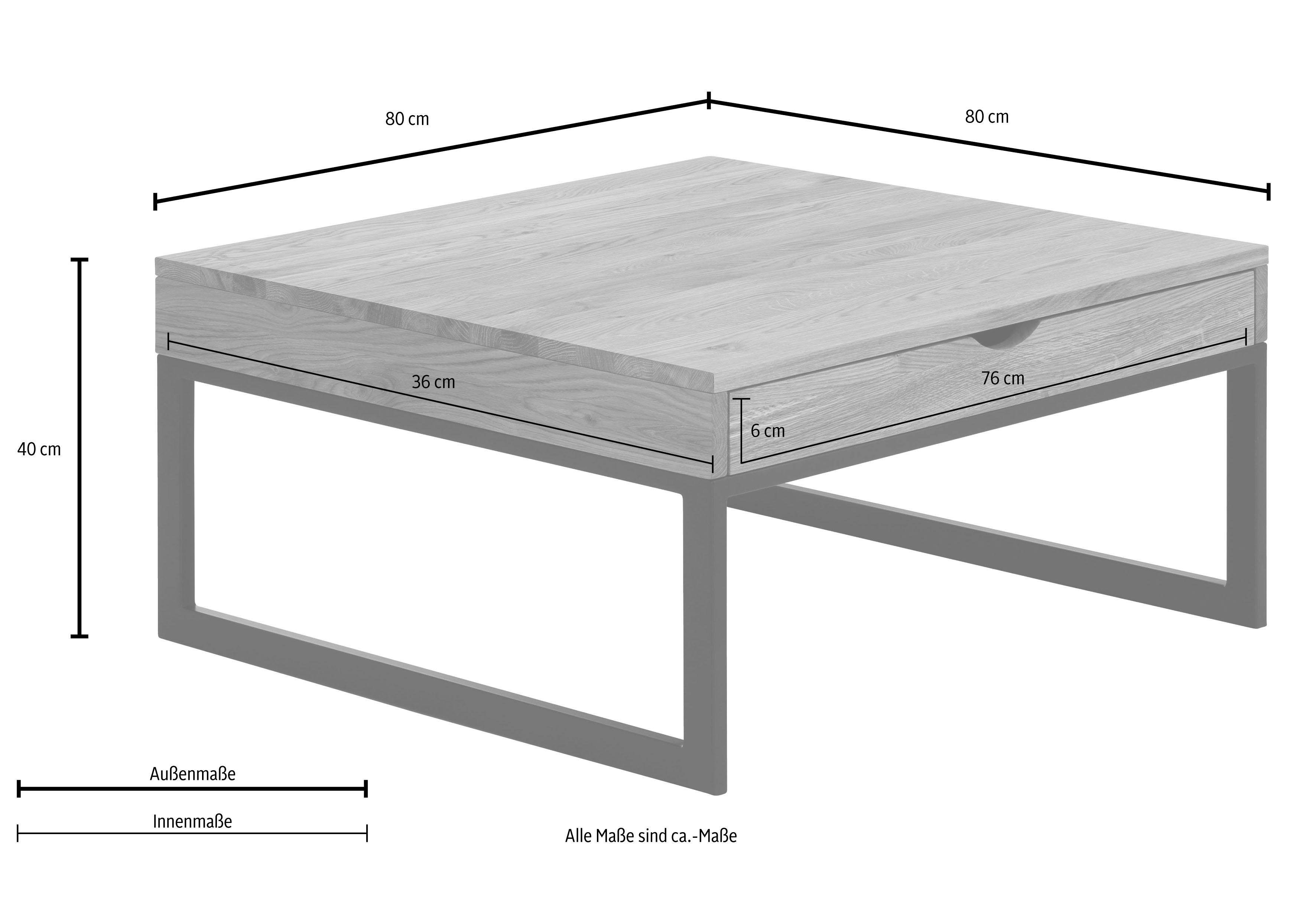 Home affaire Salontafel BETULA gecertificeerd massief hout (eiken), in 3 verschillende kleurvarianten
