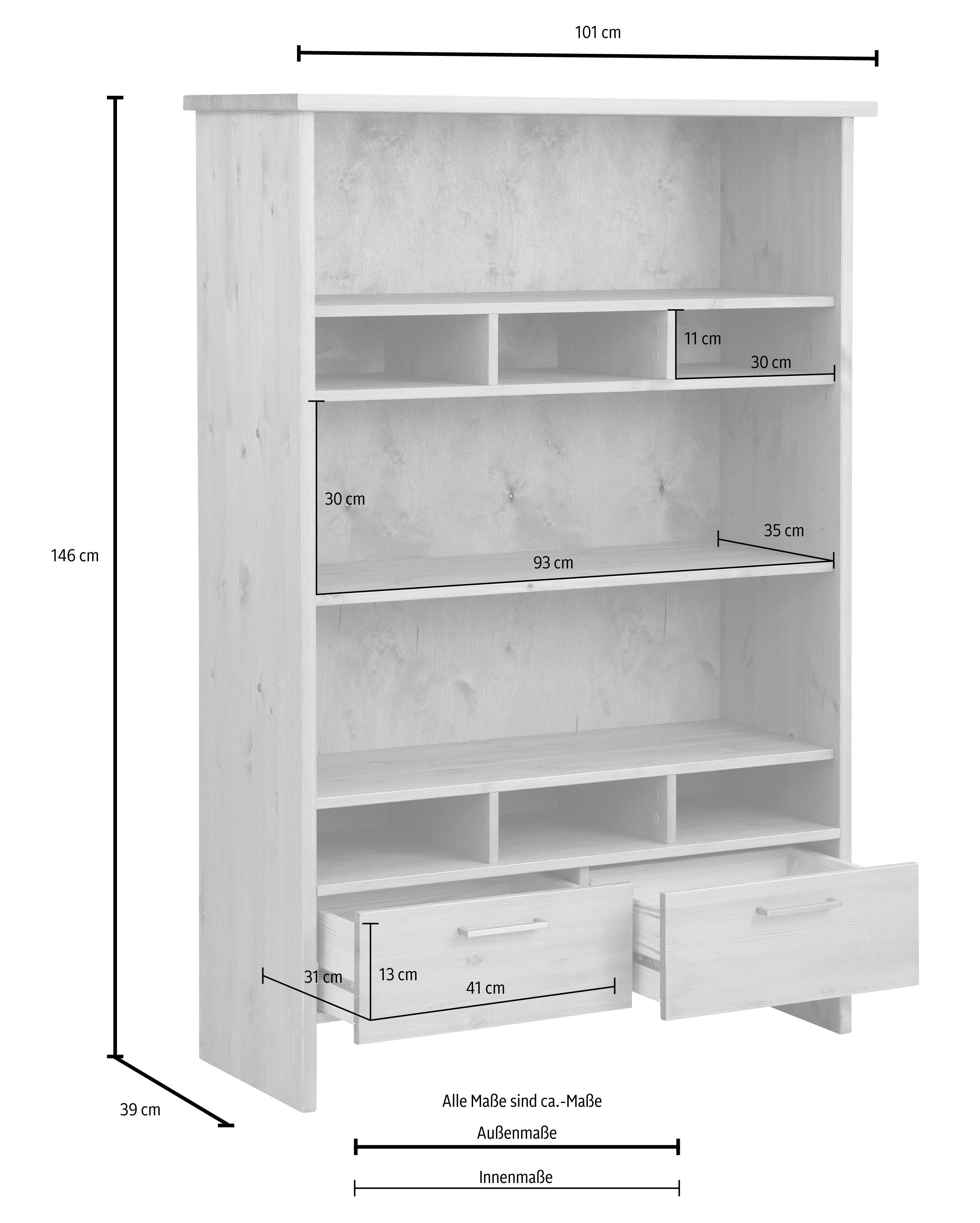 Home affaire Highboard Ixo Opbergkast, breedte 101 cm, van massief dennenhout, FSC®