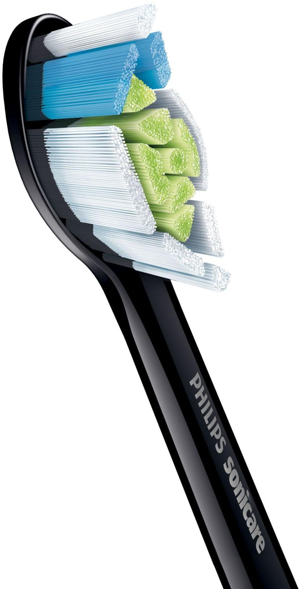 Philips Sonicare Opzetborsteltjes Standaard W2 Optimal White, kleur zwart met de borstelkopherkenning, standaardformaat
