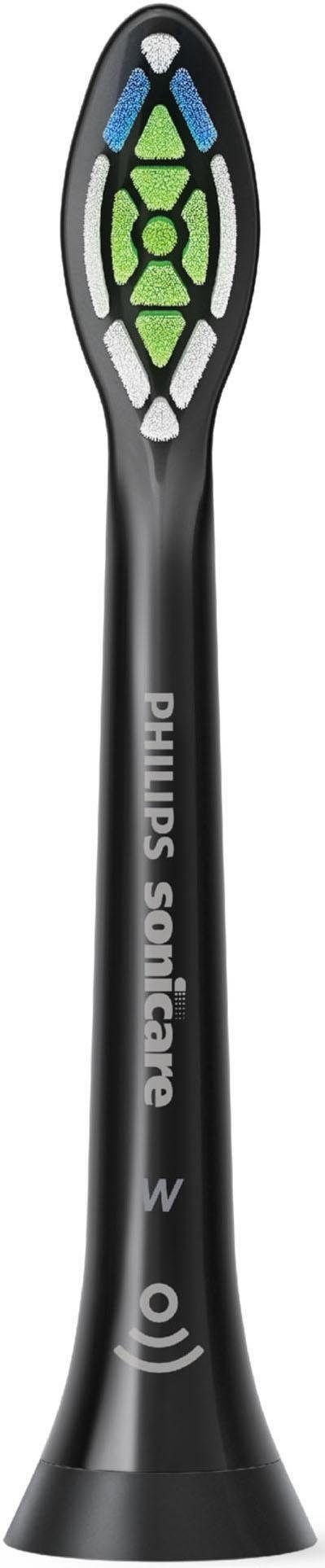 Philips Sonicare Opzetborsteltjes Standaard W2 Optimal White, kleur zwart met de borstelkopherkenning, standaardformaat