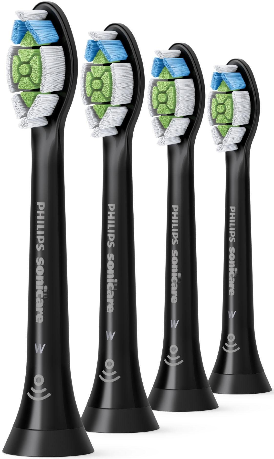 Philips Sonicare Opzetborsteltjes Standaard W2 Optimal White, kleur zwart met de borstelkopherkenning, standaardformaat