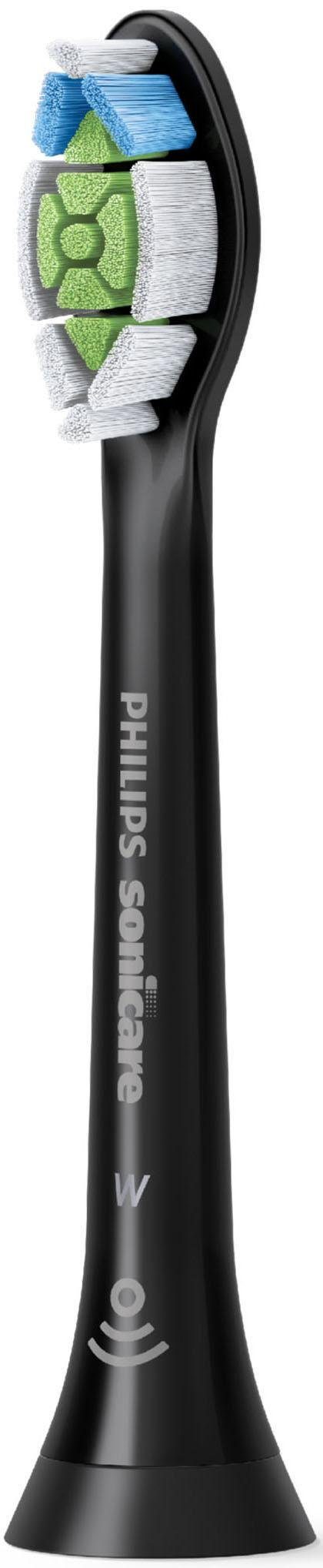 Philips Sonicare Opzetborsteltjes Standaard W2 Optimal White, kleur zwart met de borstelkopherkenning, standaardformaat
