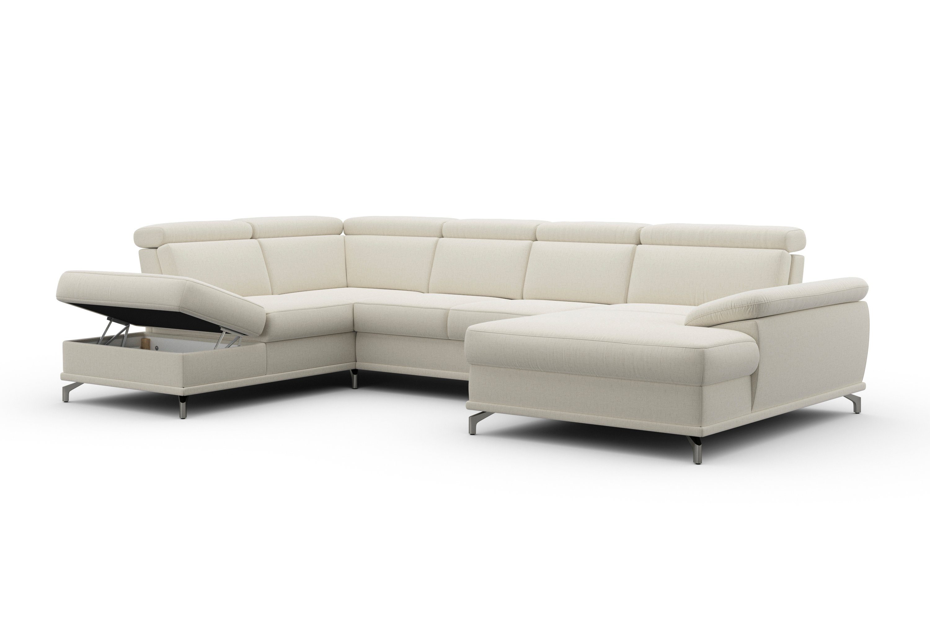 sit&more Zithoek Cabrio U-vorm, met zitdiepteverstelling, arm- en hoofdsteunverstelling