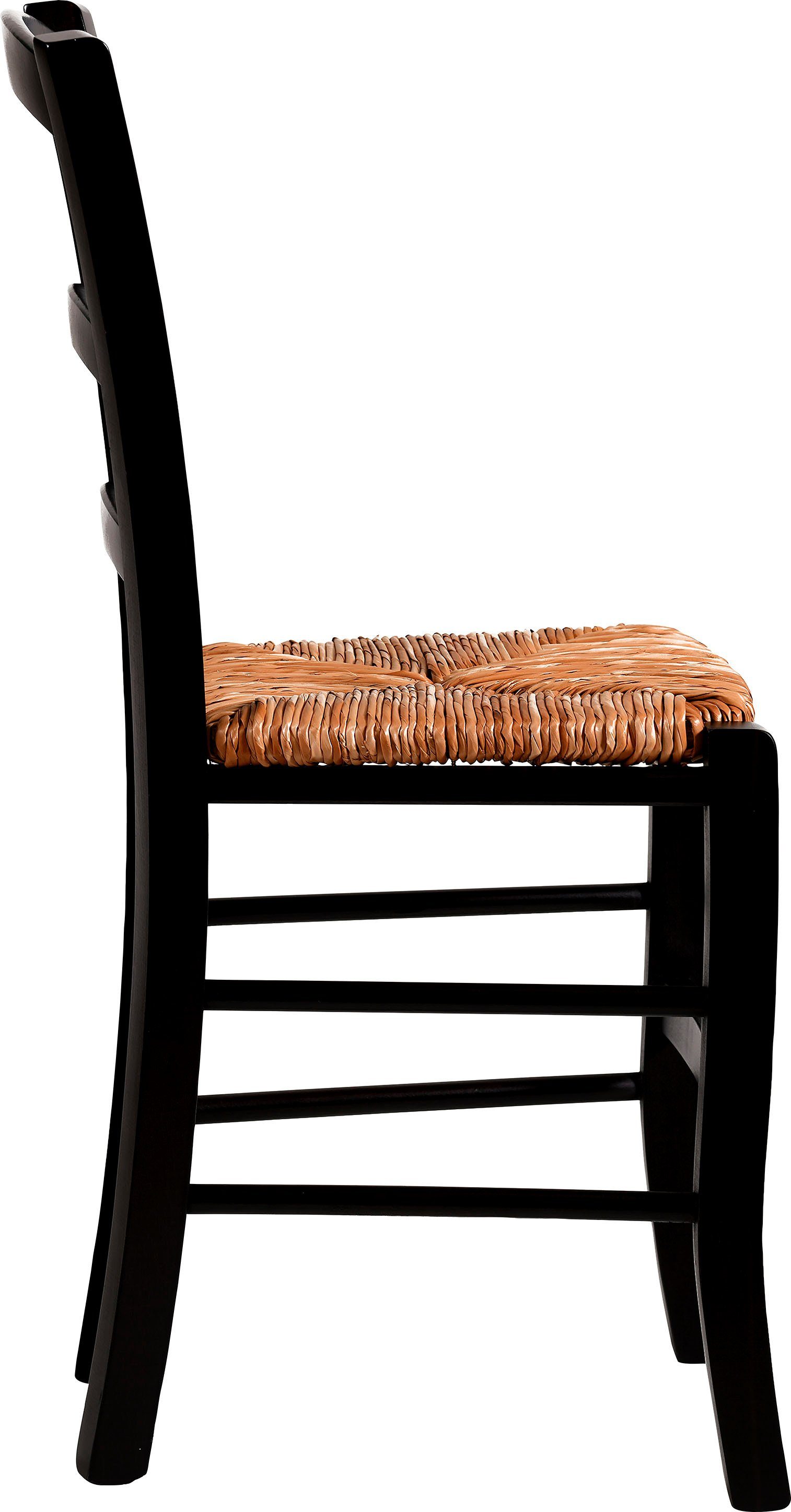 Home affaire Eetkamerstoel Super Paesana van massief beukenhout met zitting van grasvlechtwerk (set, 2 stuks)