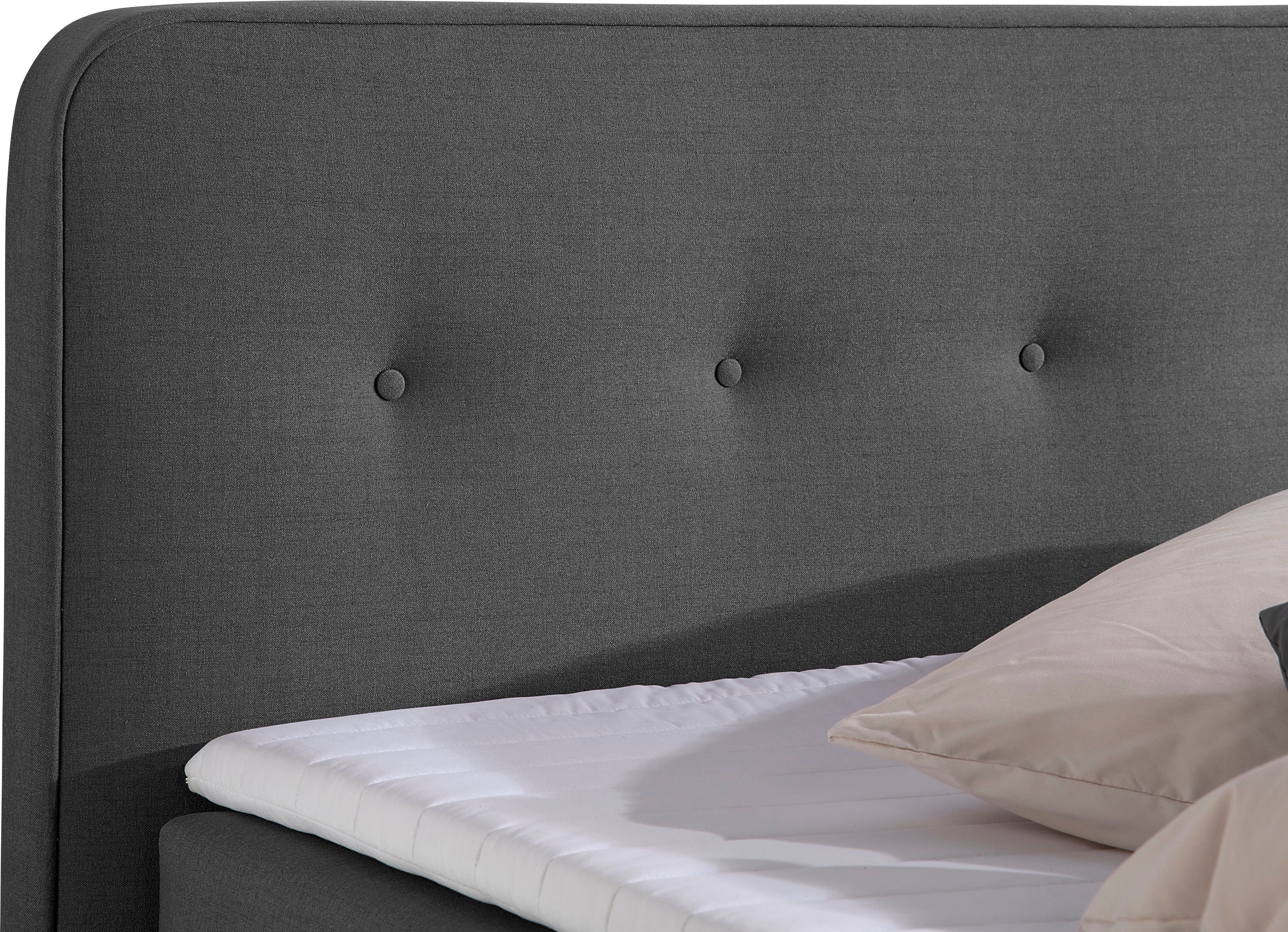 Home affaire Boxspring Fargo inclusief topper, in 3 soorten matrassen, in fluweel of structuurstof