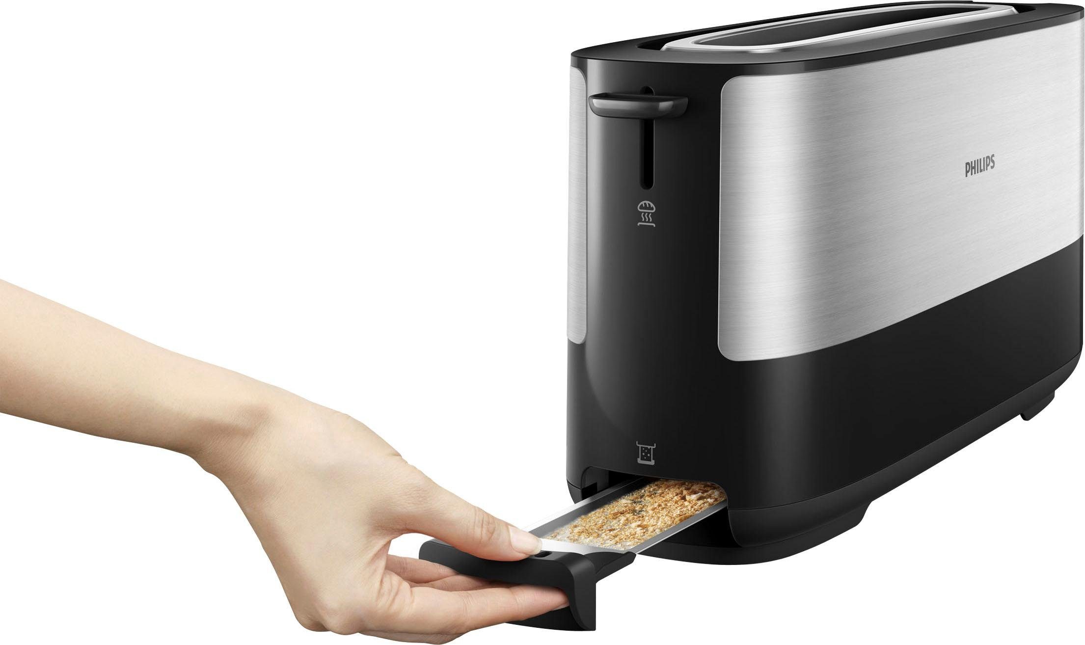 Philips Toaster HD2692/90 met opwarm- en ontdooifunctie, geïntegreerde opzet voor broodjes