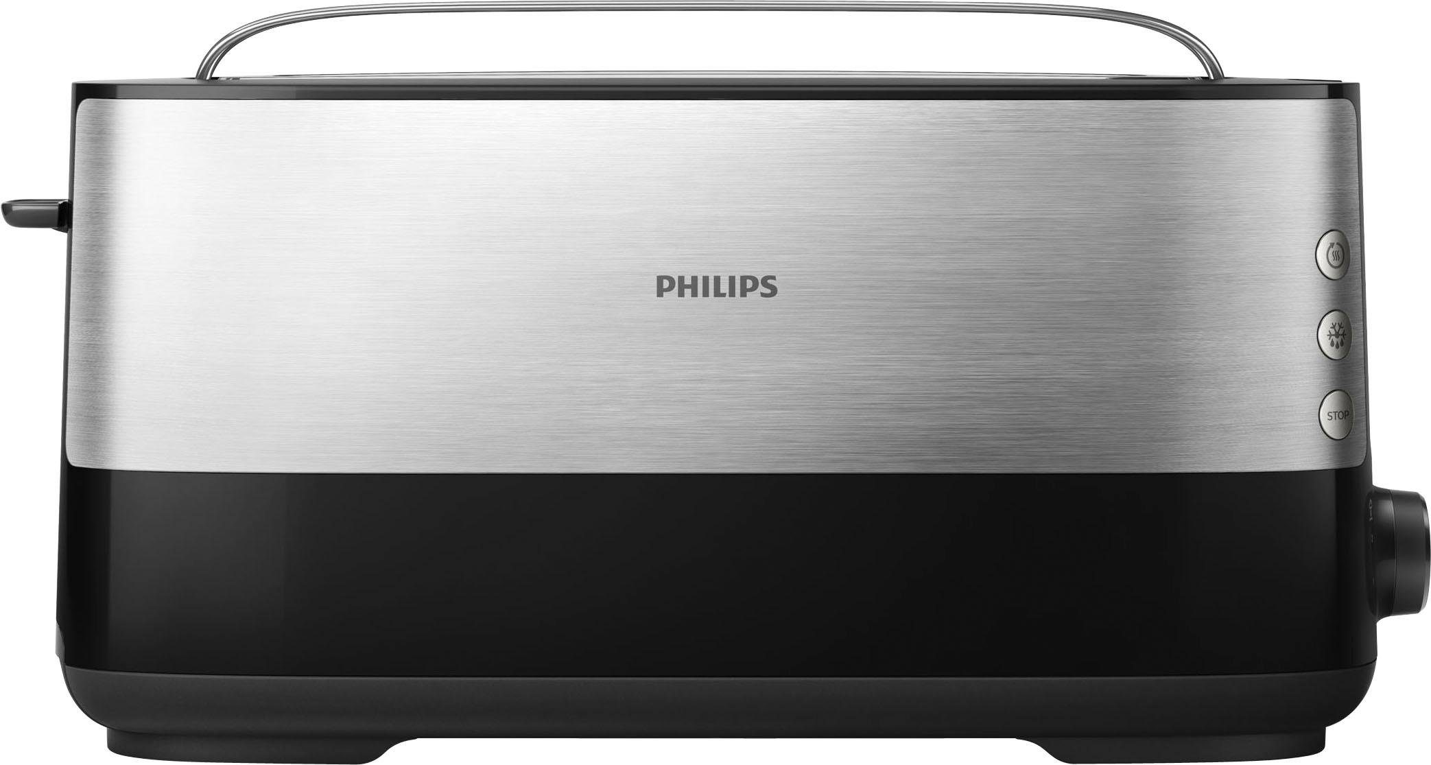 Philips Toaster HD2692/90 met opwarm- en ontdooifunctie, geïntegreerde opzet voor broodjes
