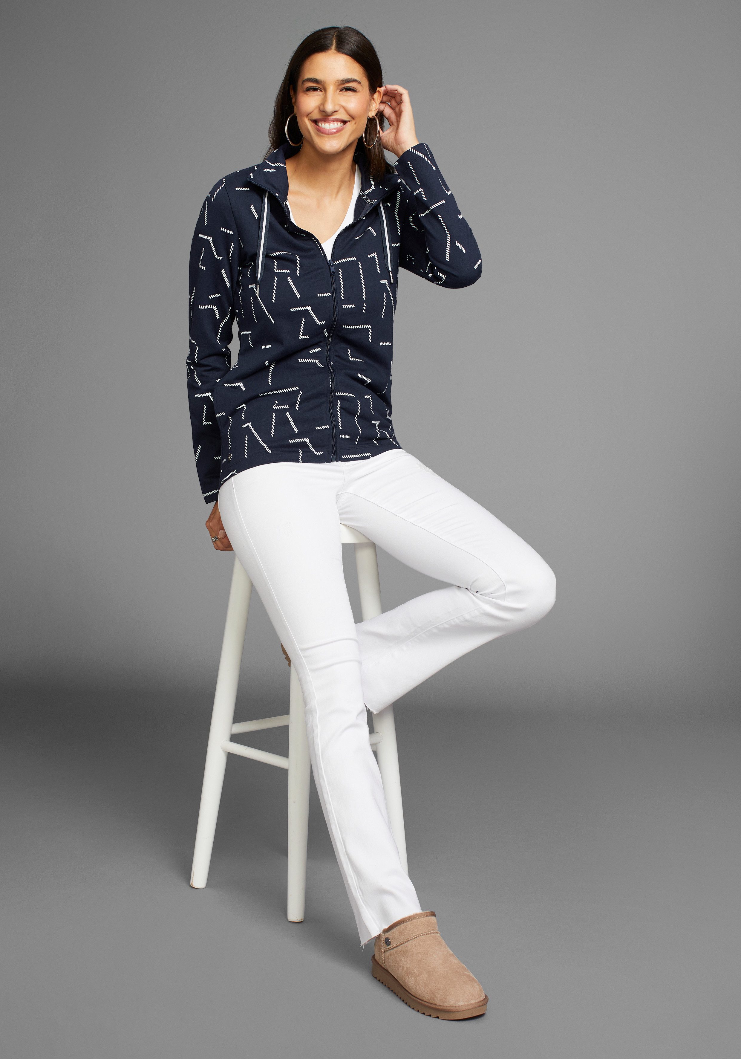 DELMAO Sweatvest met print all-over nieuwe collectie