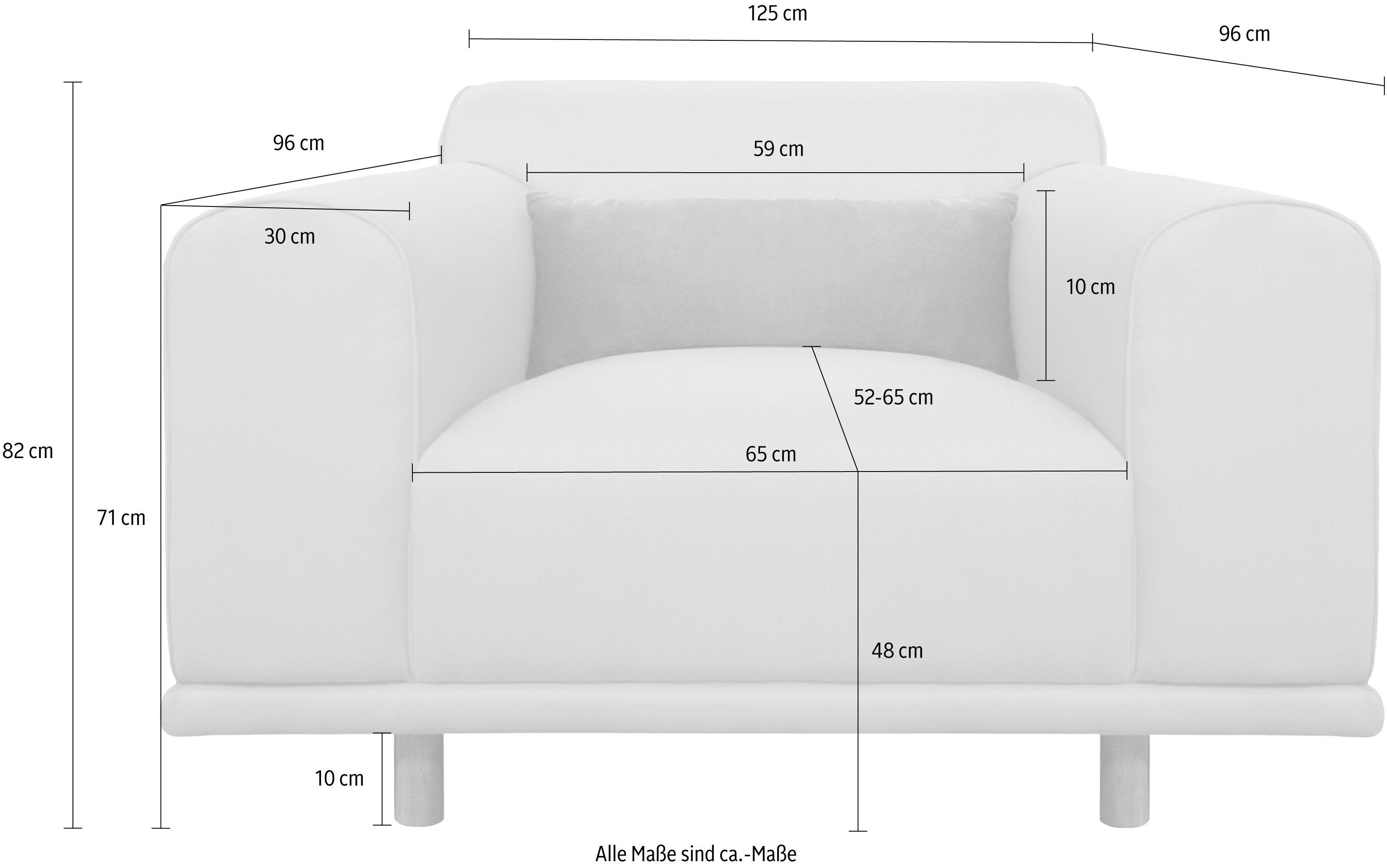 andas Loveseat Maroon stoel in een scandinavisch design, met losse kussens (set)