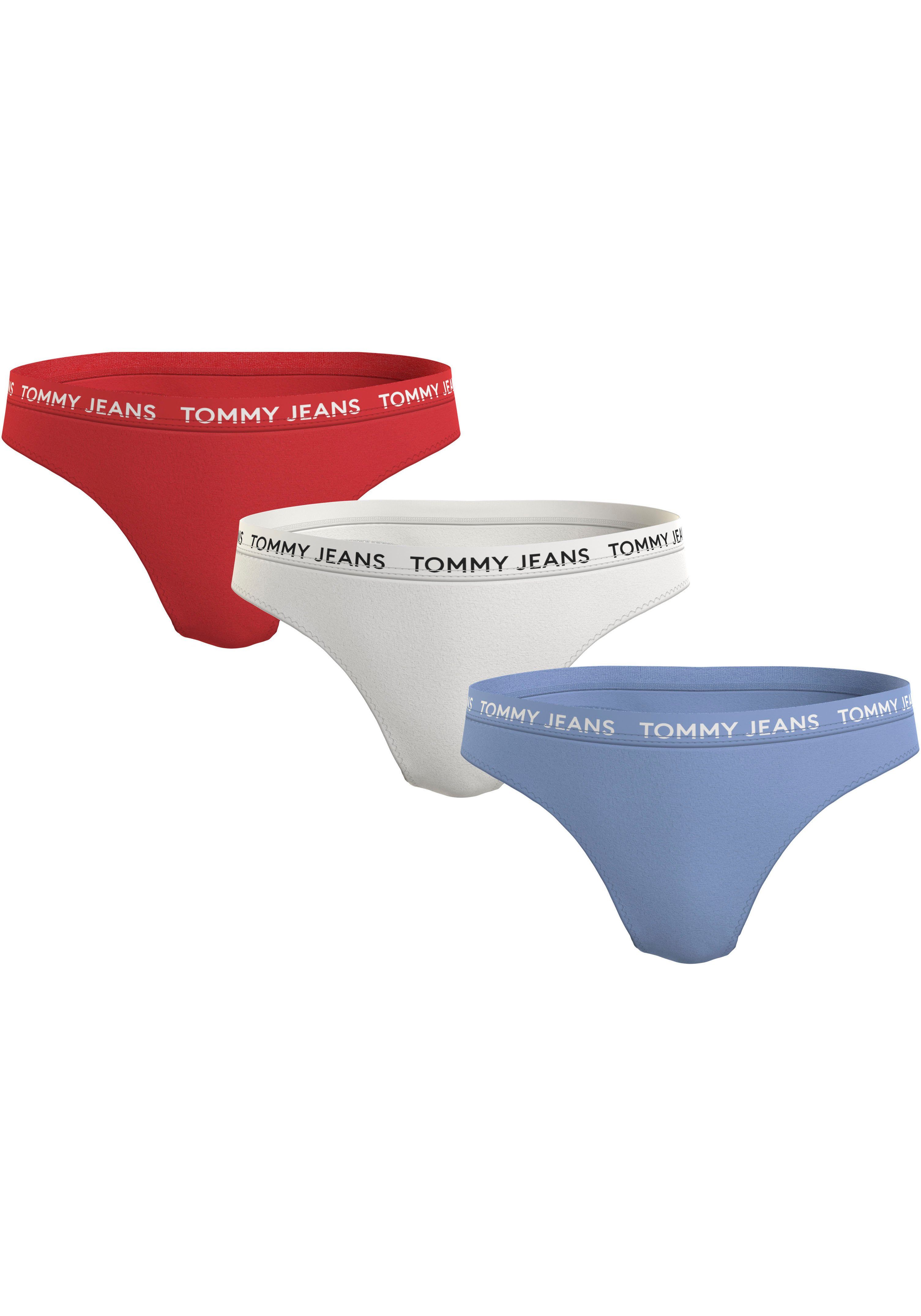 Tommy Hilfiger Underwear Slip 3P CLASSIC THONG (EXT SIZES) met elastische tommy jeans-logoband (3 stuks) dames slips maat XL (42/44) multicolor