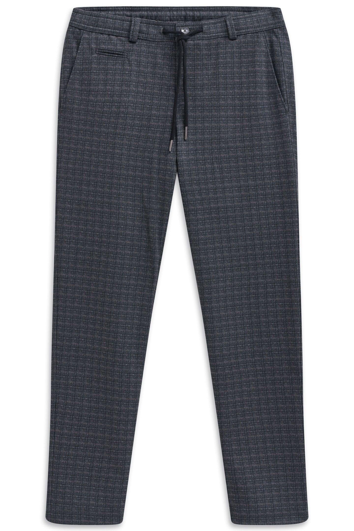 Bugatti Chino Slim fit Glencheck met stretch & tunnelkoord