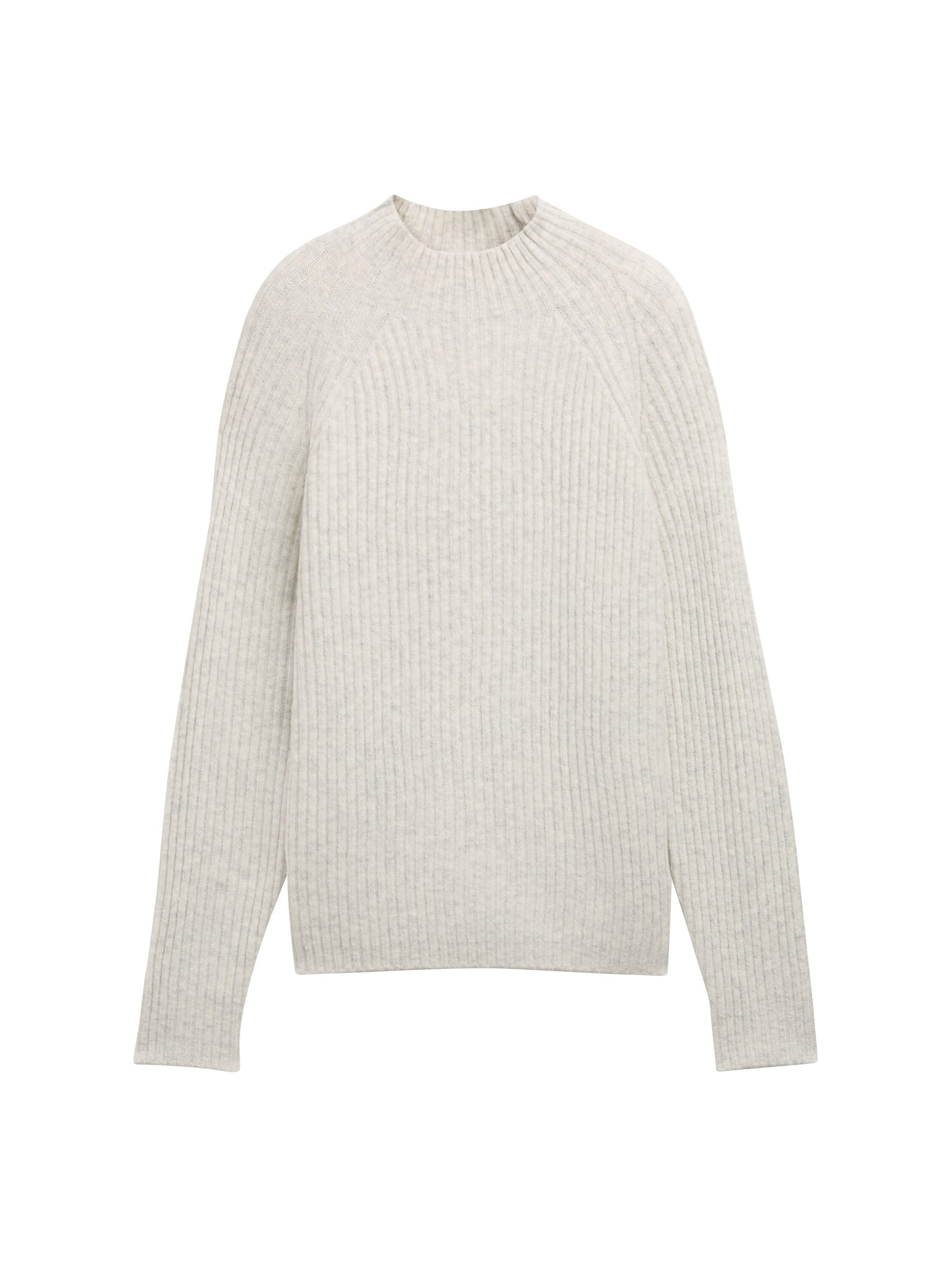 Tom Tailor Denim Trui met staande kraag met ribstructuur