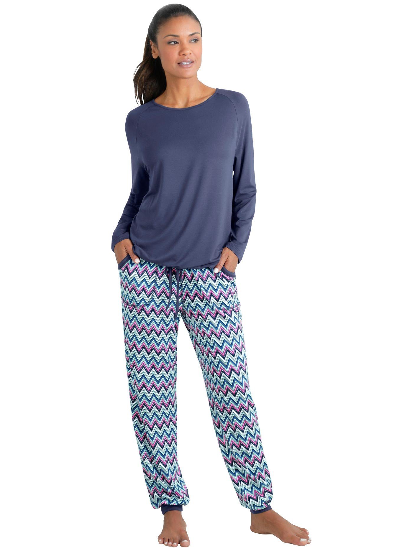 wäschepur Pyjama dames pyjama's maat 36/38 blauw