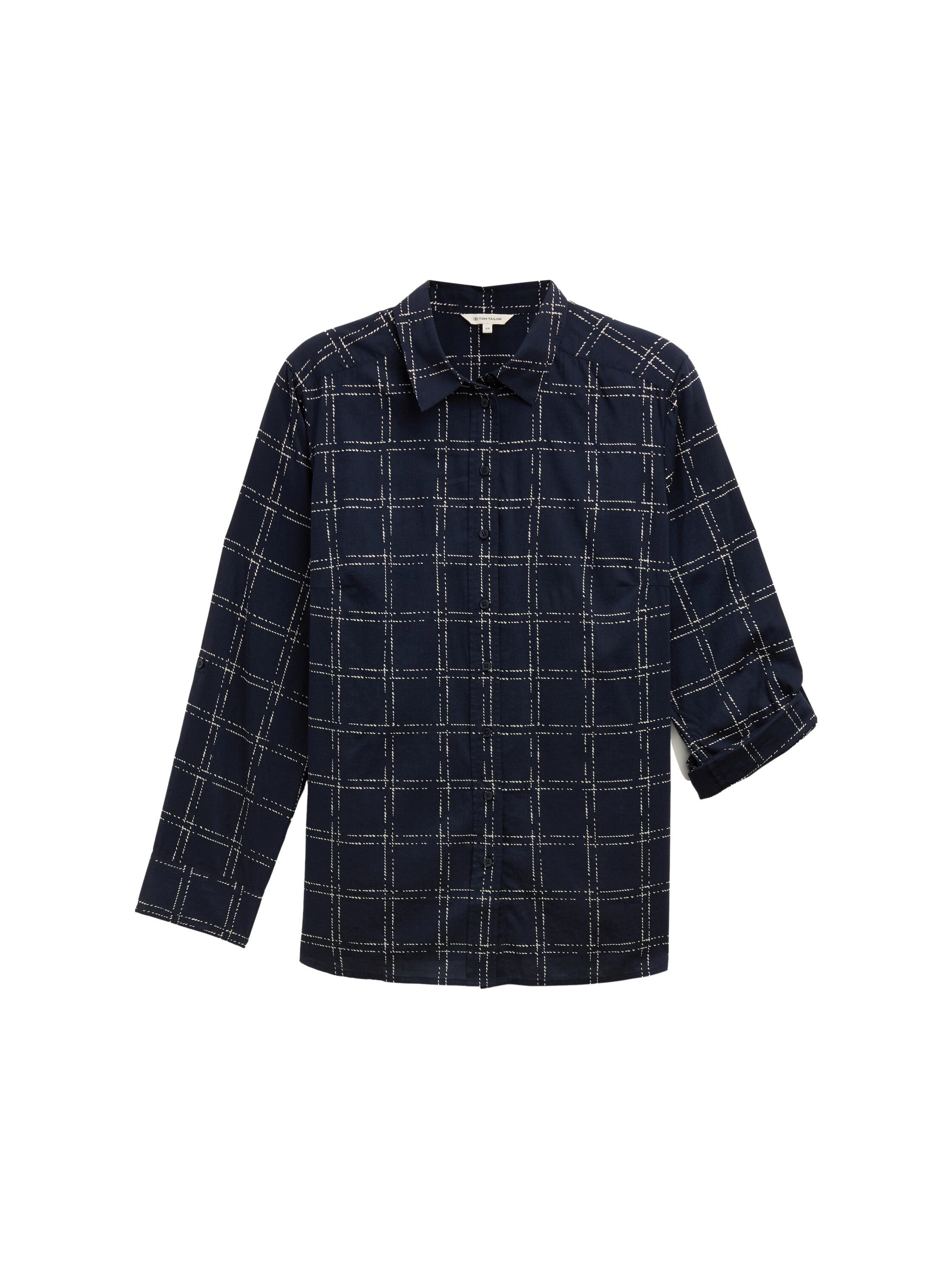 TOM TAILOR MY TRUE ME Blouse met lange mouwen geruit met grafisch patroon