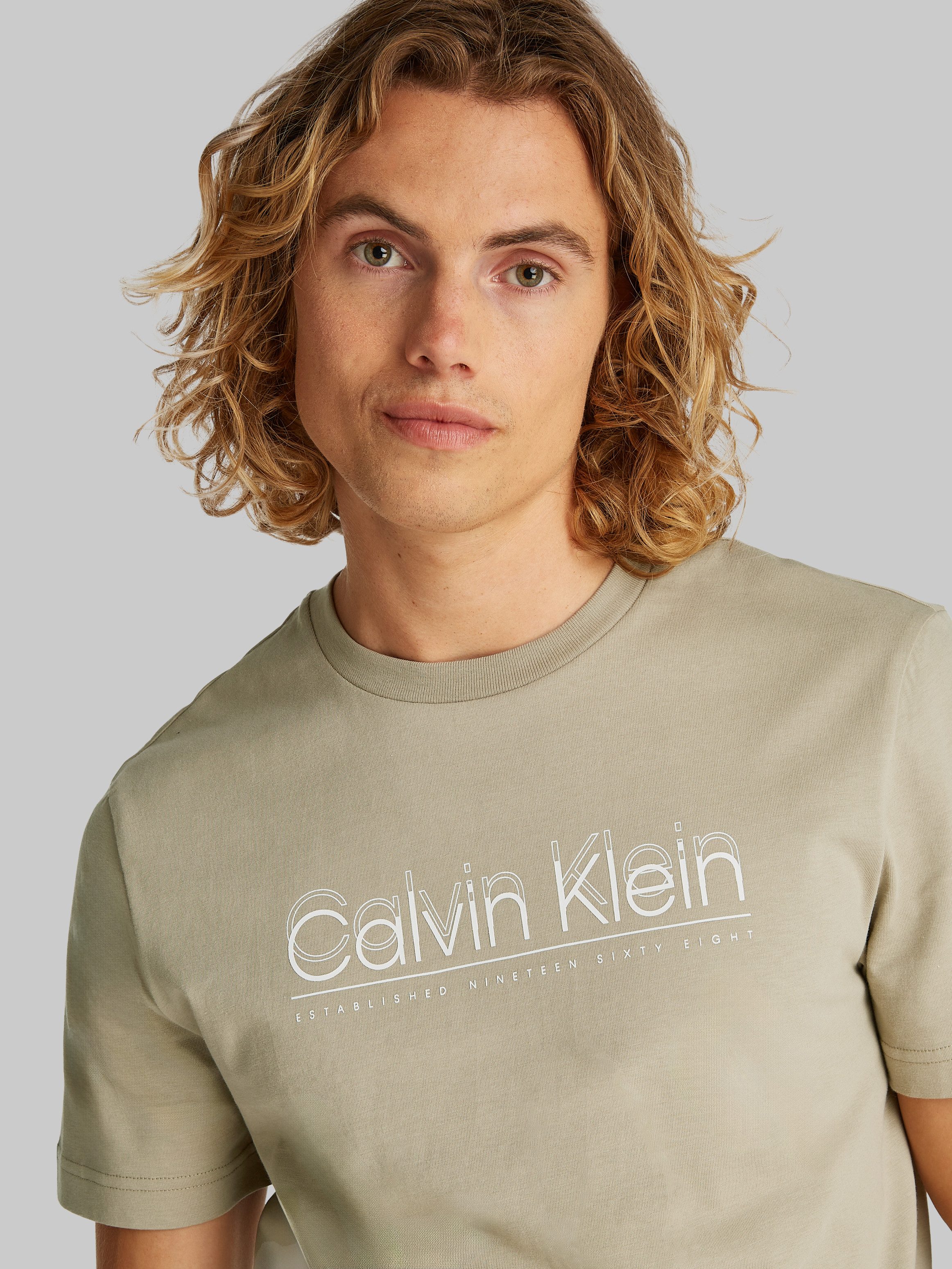 Calvin Klein T-shirt CP-DOUBLE LOGO T-SHIRT met groot logo-opschrift