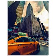 artland print op glas taxi in new york in verschillende maten multicolor
