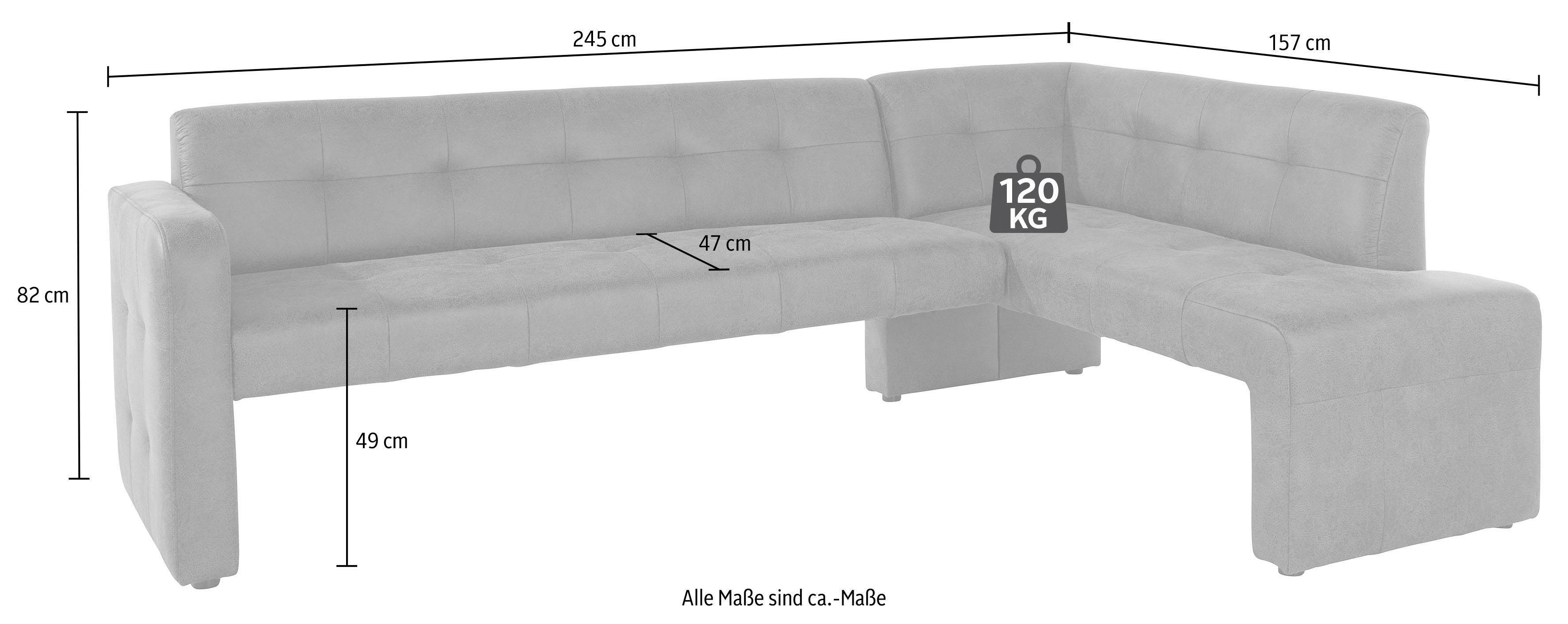 exxpo - sofa fashion Hoekbank Barista met geweldige detailafwerking, hoge bodemvrijheid Comfortabele zithoogte 49 cm, vrij in de ruimte te plaatsen