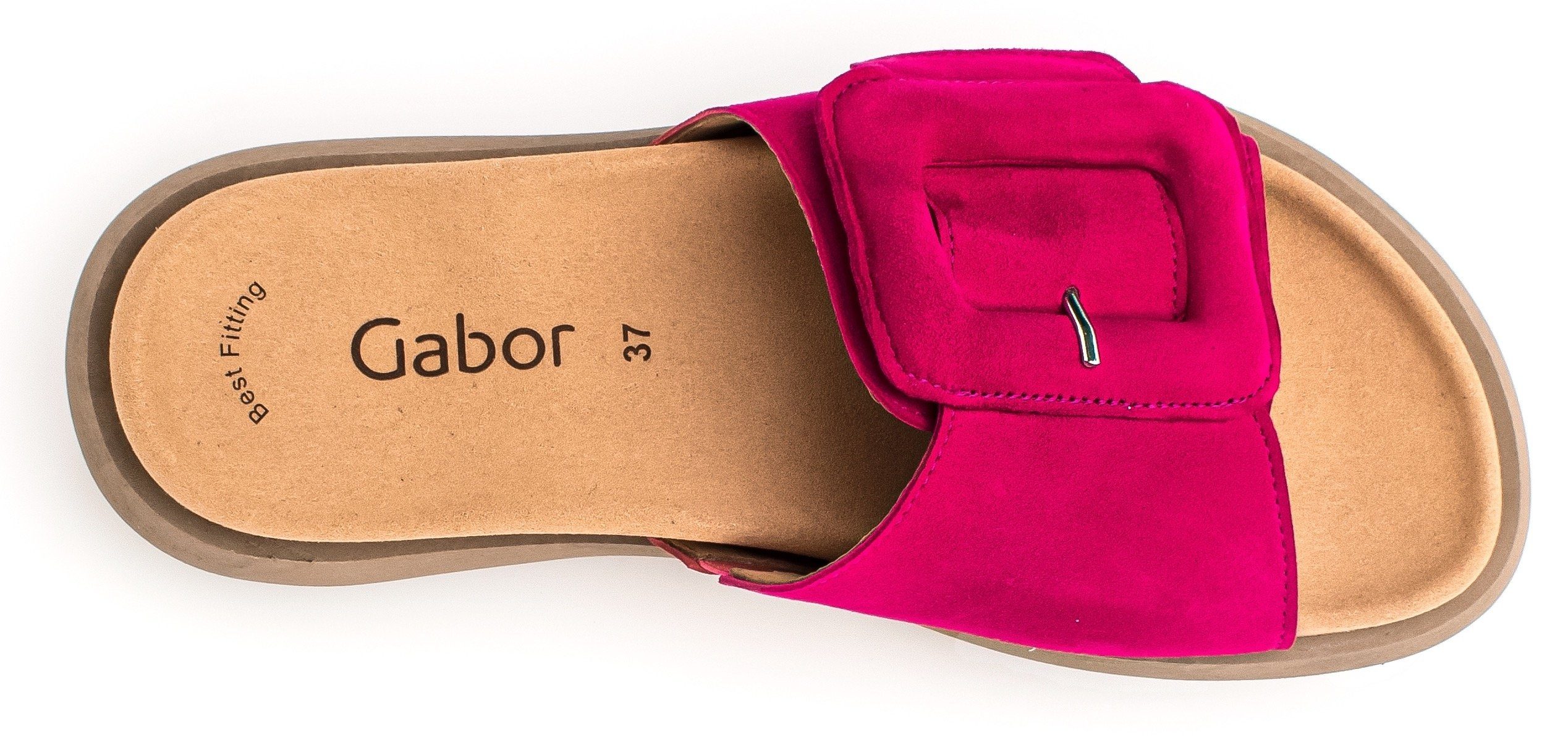 Gabor Slippers , plateau, zomerschoen, slippers met grote decoratieve gesp