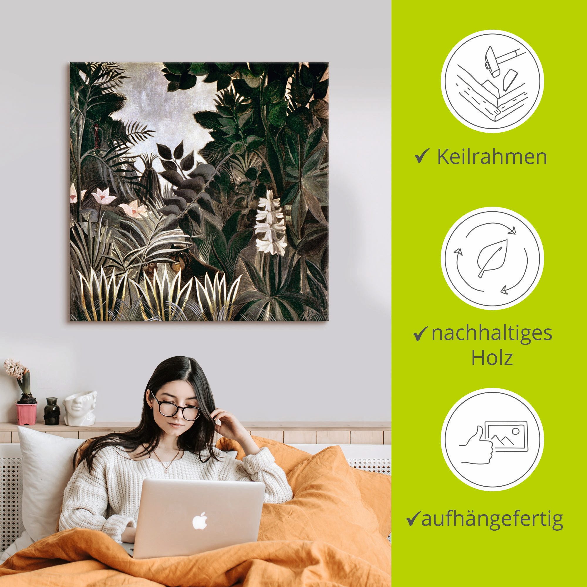 Artland Artprint Jungle, 1909 als artprint op linnen, muursticker in verschillende maten