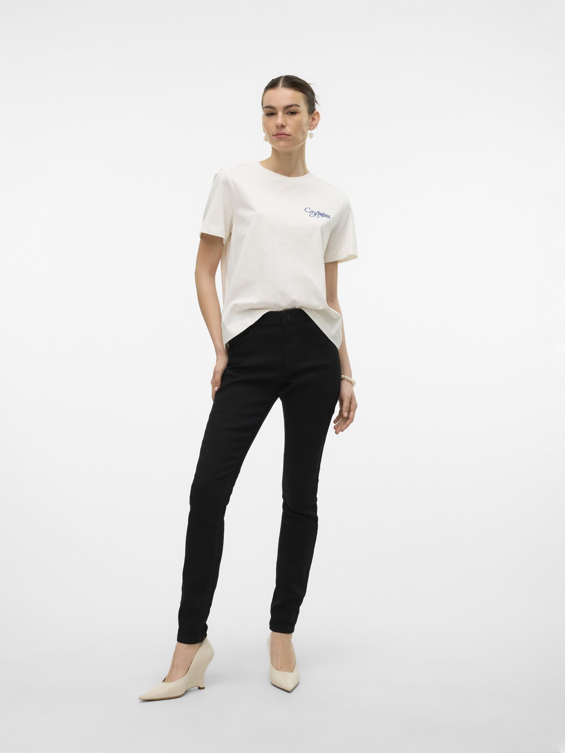 Vero Moda Skinny fit jeans VMELLY MR SKINNY JEANS BLK NOOS