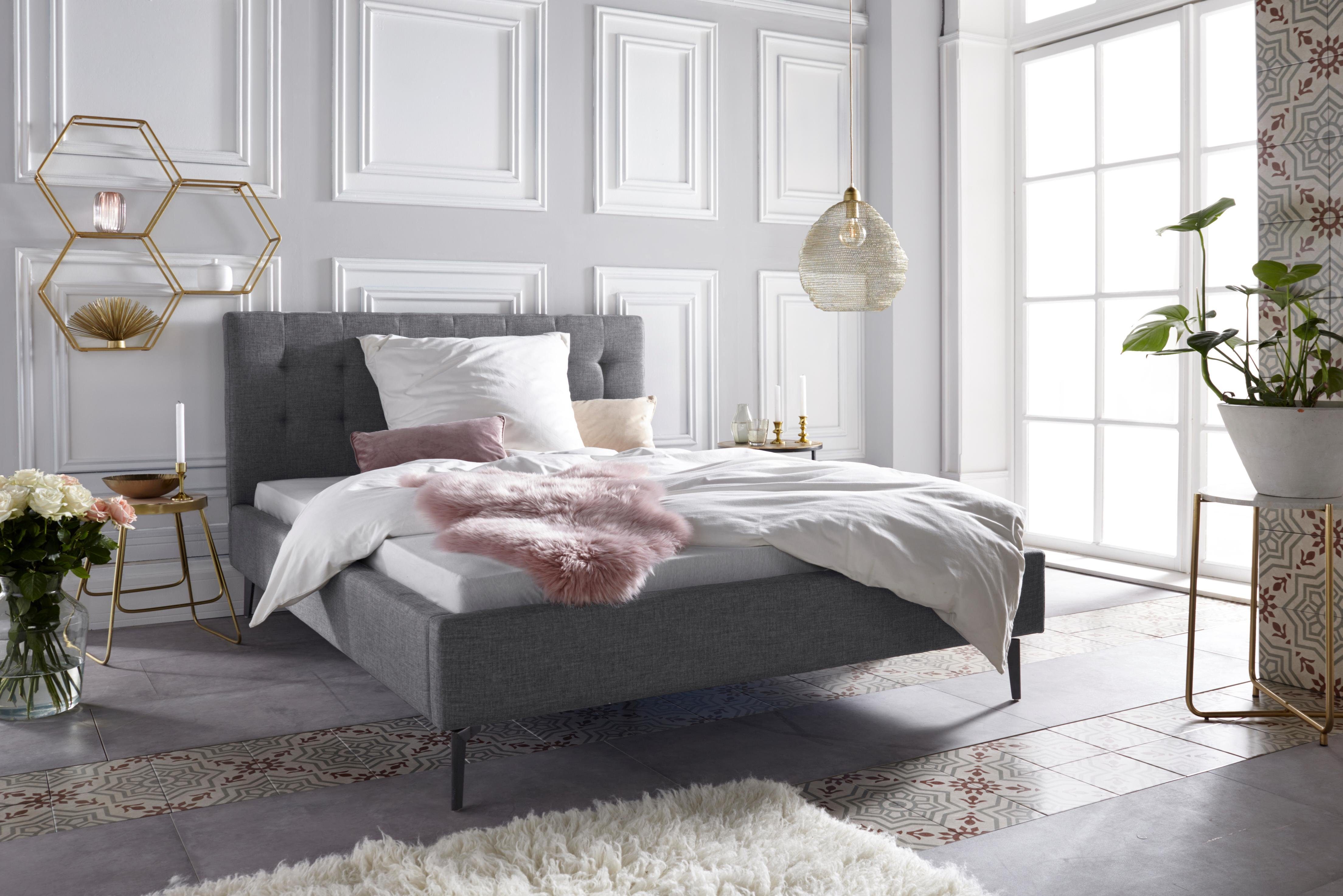 Leonique Gestoffeerd bed Sinaloa bedden grijs