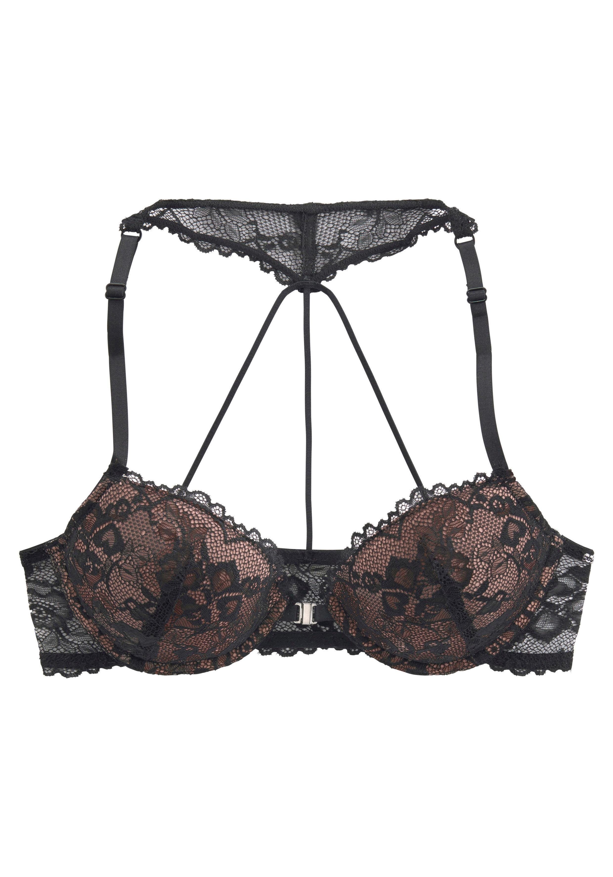 Lascana Push-up-bh met decoratieve kanten achterkant in banddesign, sexy ondergoed