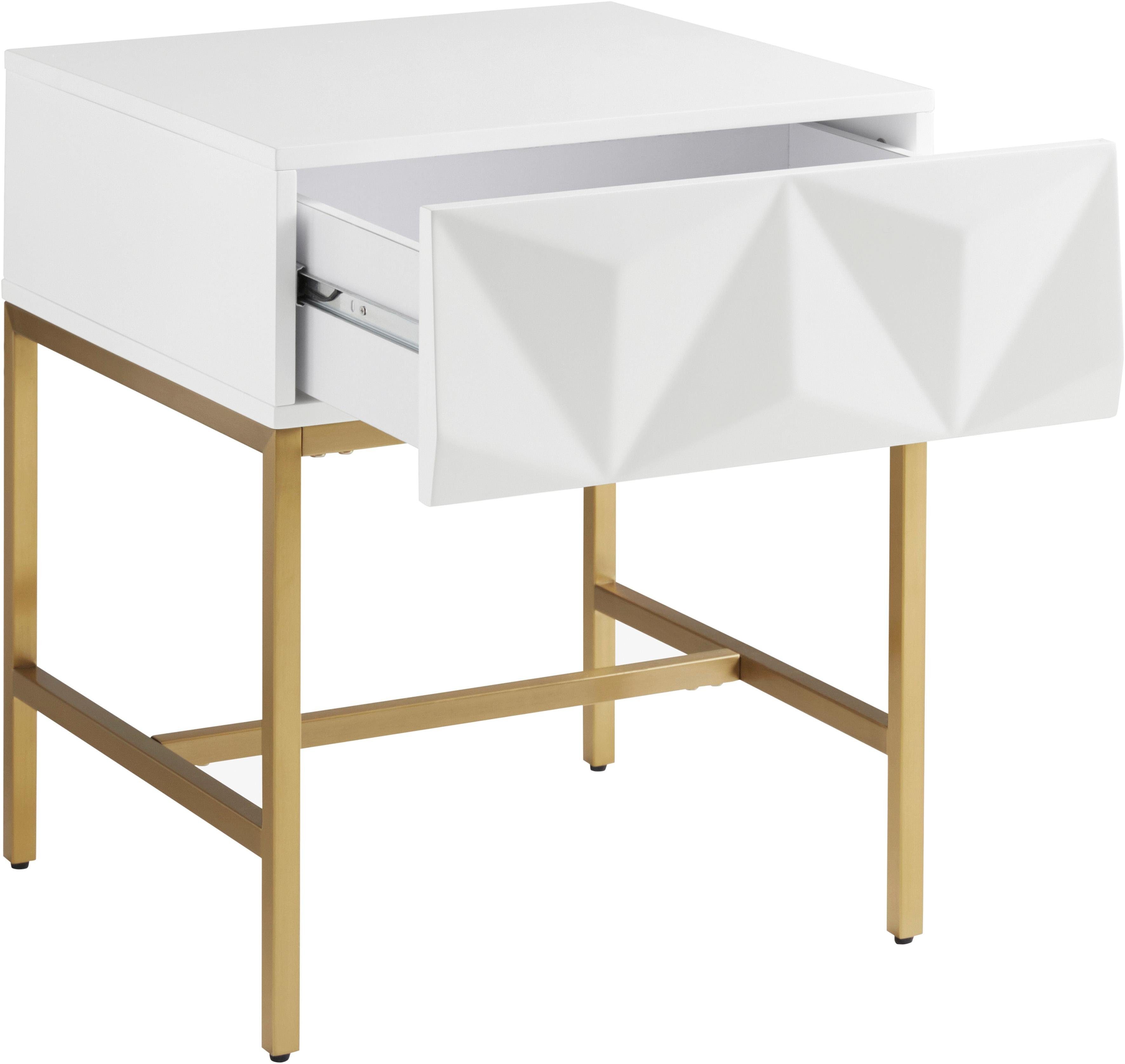 Leonique Bijzettafel Minfi Lade met 3D-front, ook als nachtkastje geschikt, breedte 50 cm
