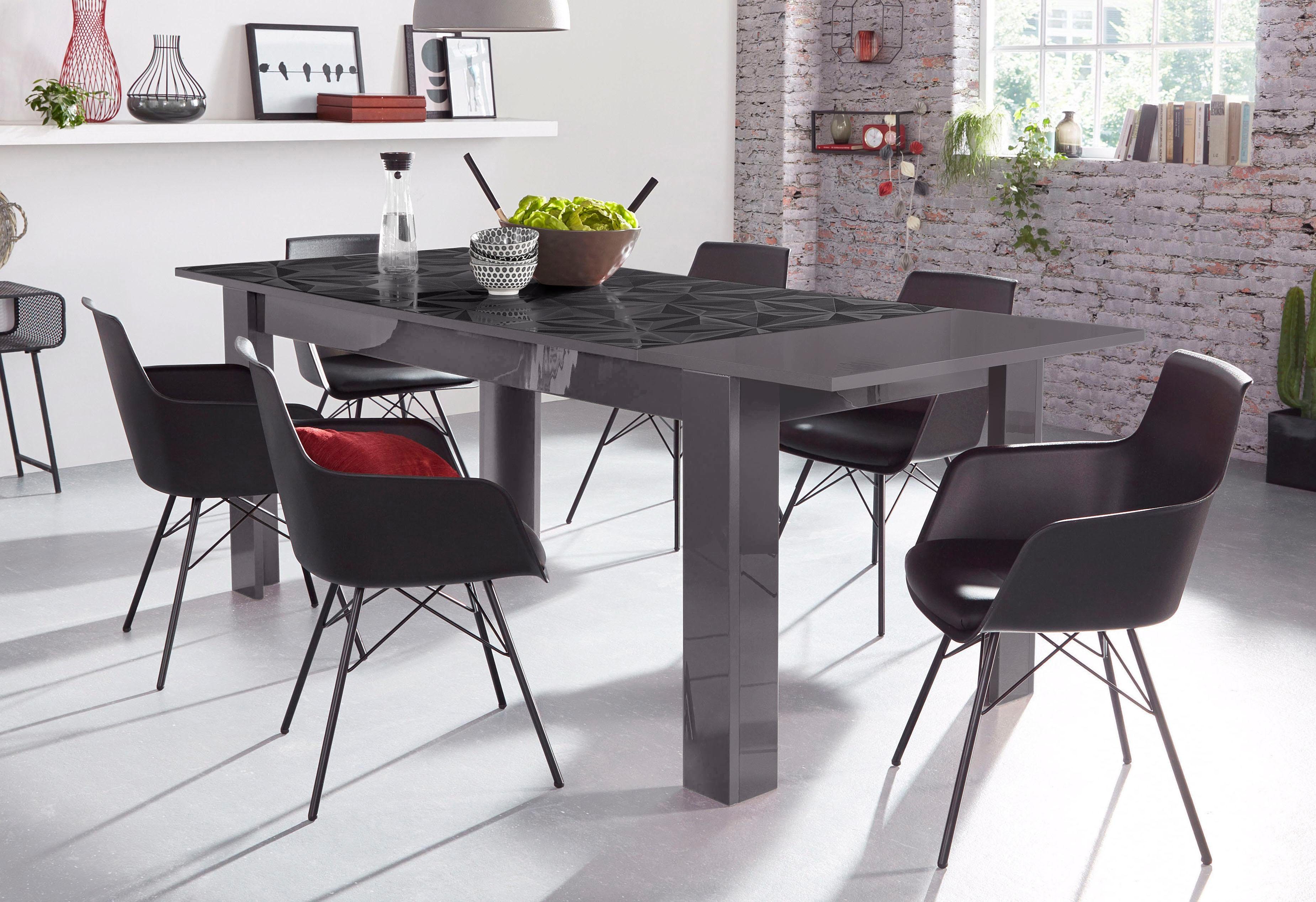 INOSIGN Eettafel Prisma Breedte 180 cm-228 cm eettafels grijs