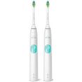 philips sonicare elektrische tandenborstel hx6807-35 protectiveclean 4300 ultrasone tandenborstel met clean-poetsprogramma inclusief 2 reistasje  oplader (set) wit