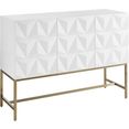 leonique dressoir rovuma in 3d-look en met goudkleurig metalen frame wit