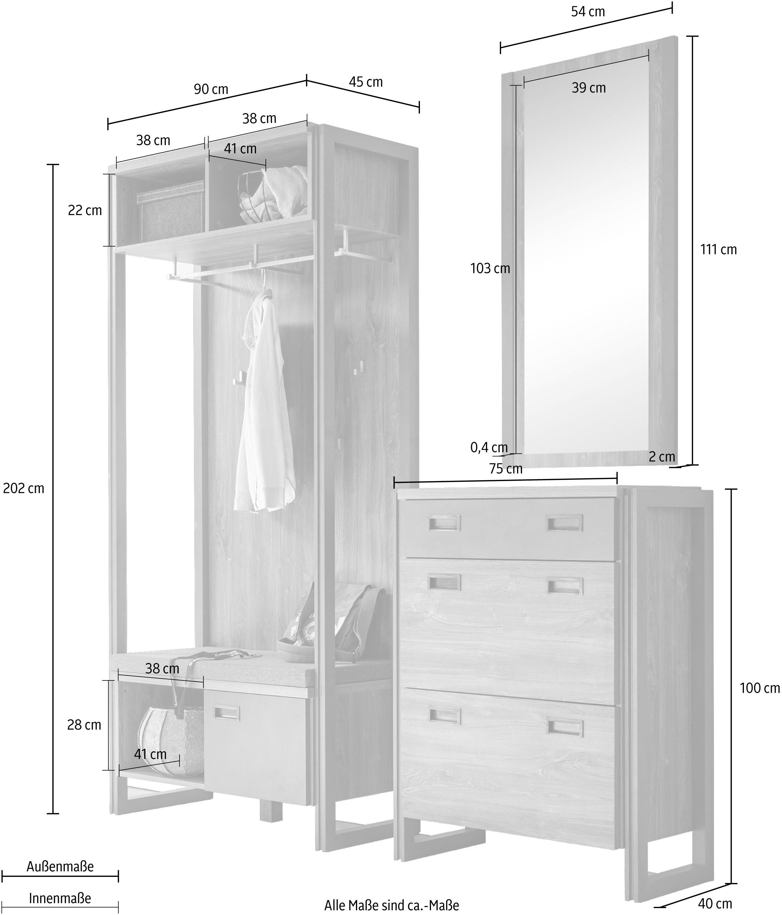 Home affaire Halmeubelset Detroit (set, 3-delig)