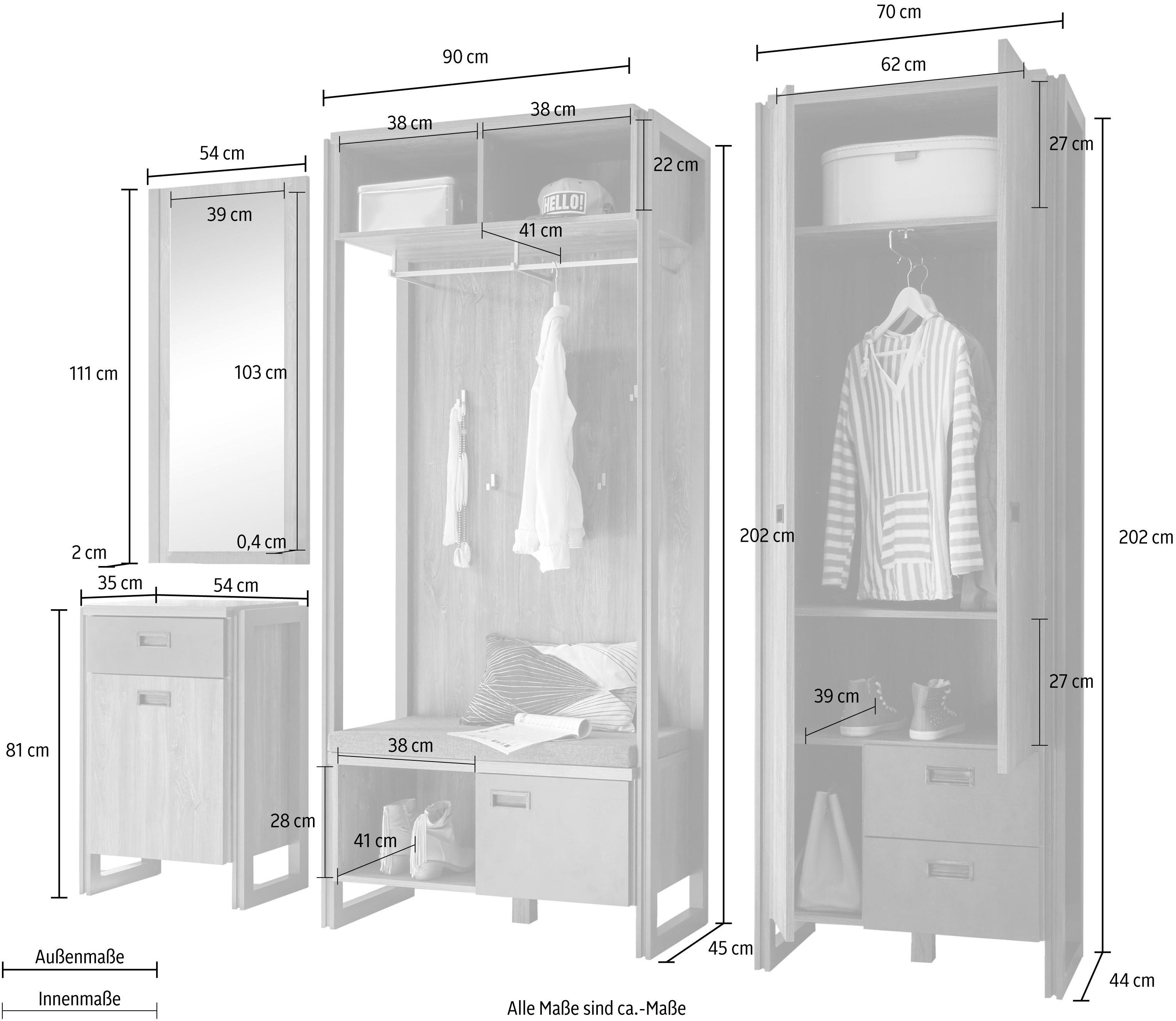 Home affaire Halmeubelset Detroit (set, 4-delig)