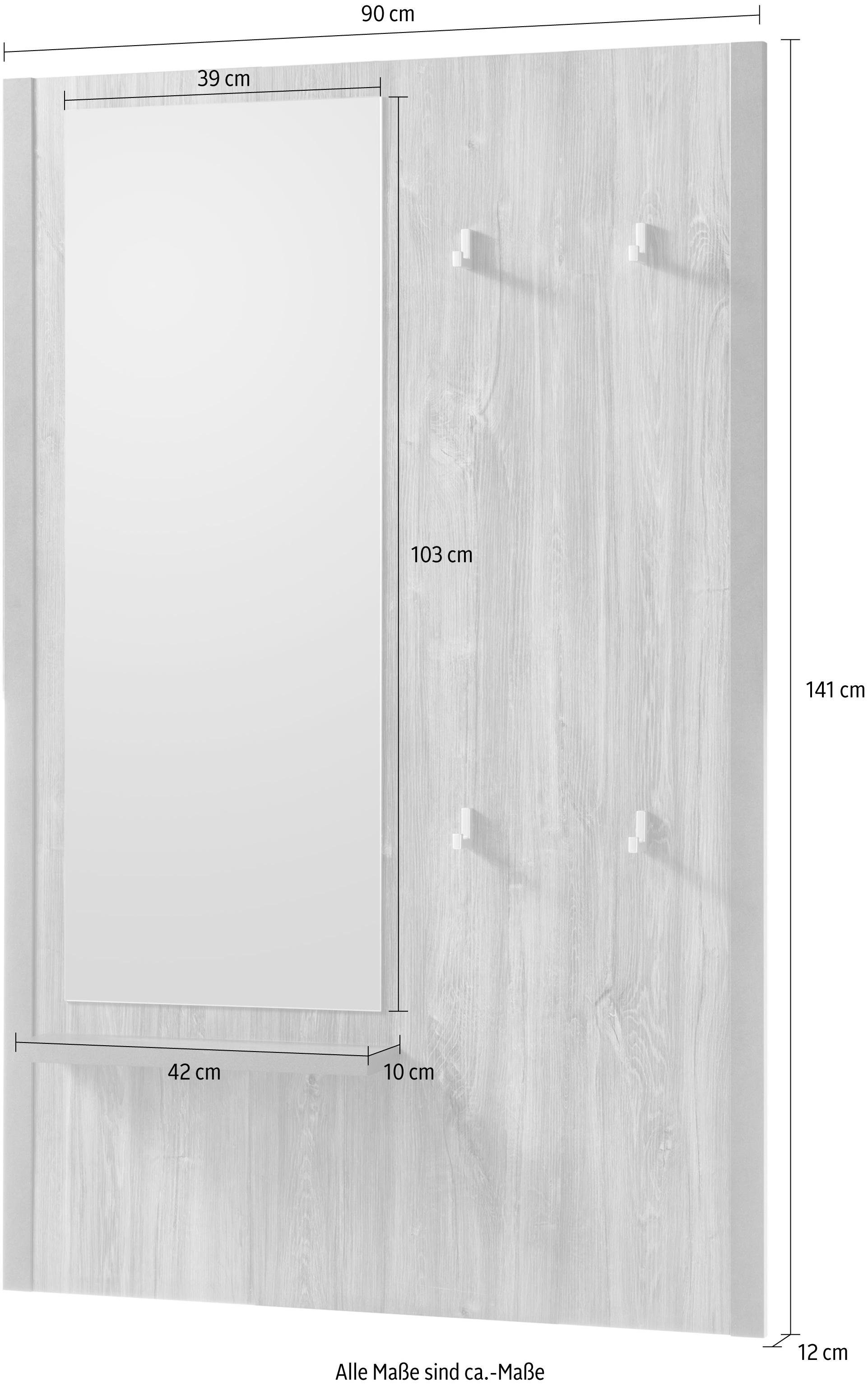 Home affaire Kapstokpaneel Detroit Breedte ca. 90 cm