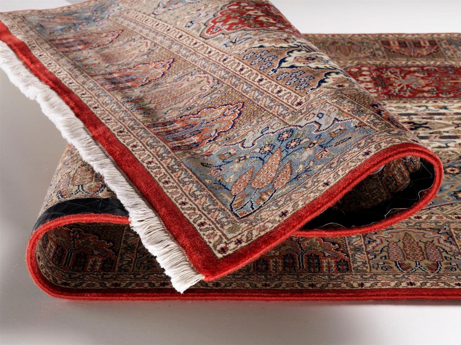 OCI DIE TEPPICHMARKE Loper Sonam Bakhtyari hoogwaardig met de hand geknoopt, met franje, woonkamer lopers maat 80 cm x 300 cm x 6 mm rood