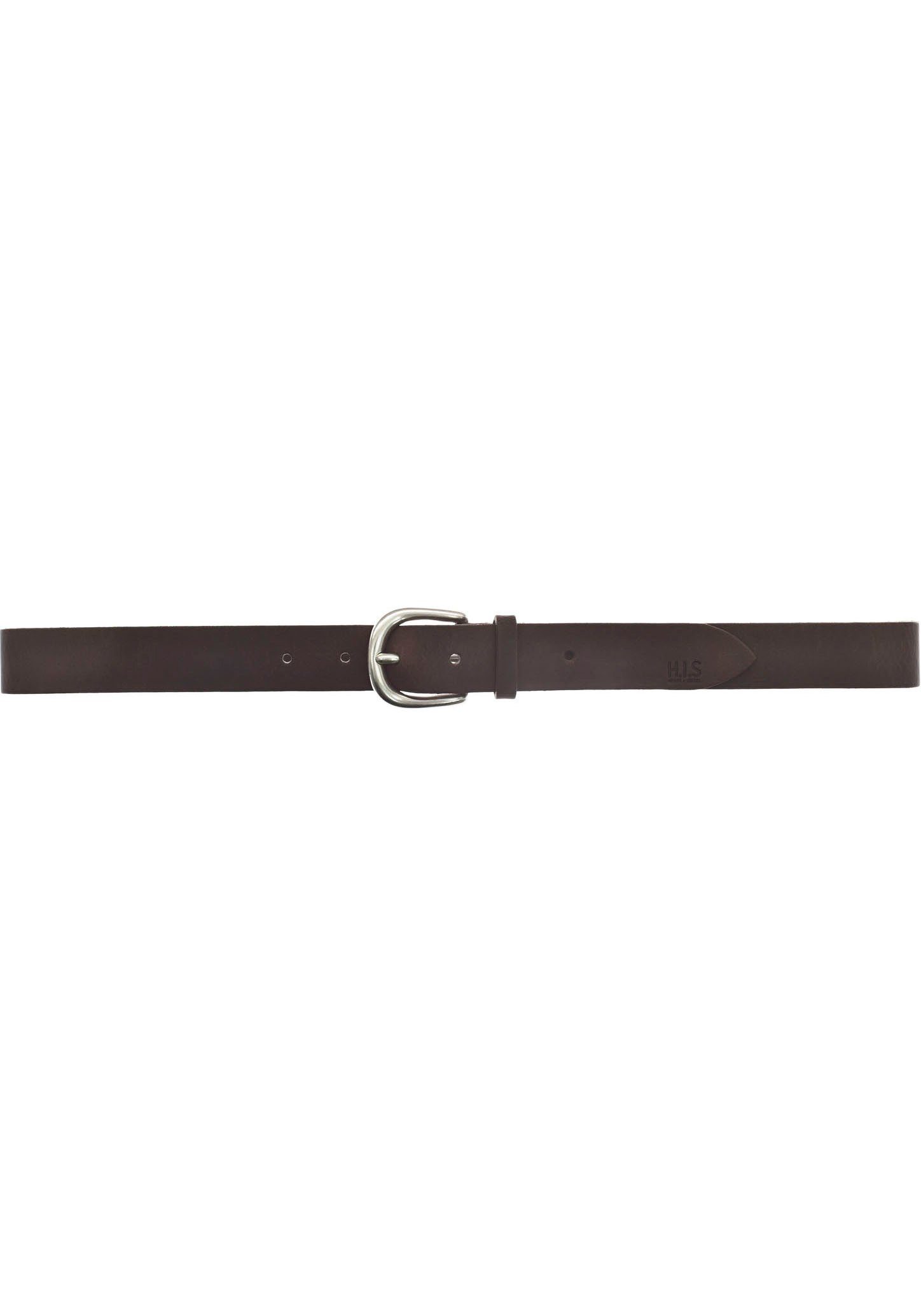 H.I.S Leren riem in verschillende kleuren met subtiele merkembleem - nieuw tot maat 125!