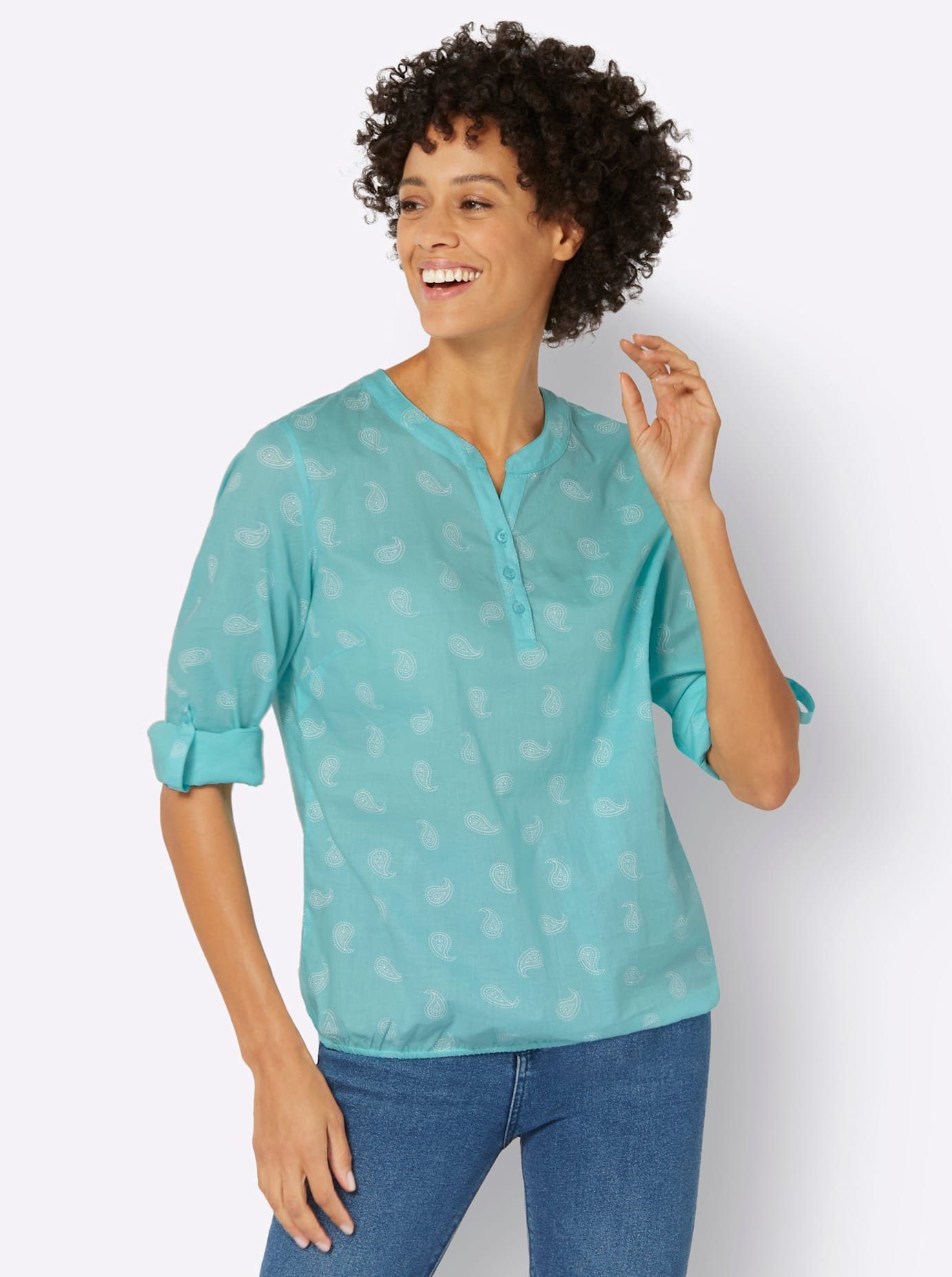 Classic Inspirationen Blouse zonder sluiting dames tunieken maat 48 blauw