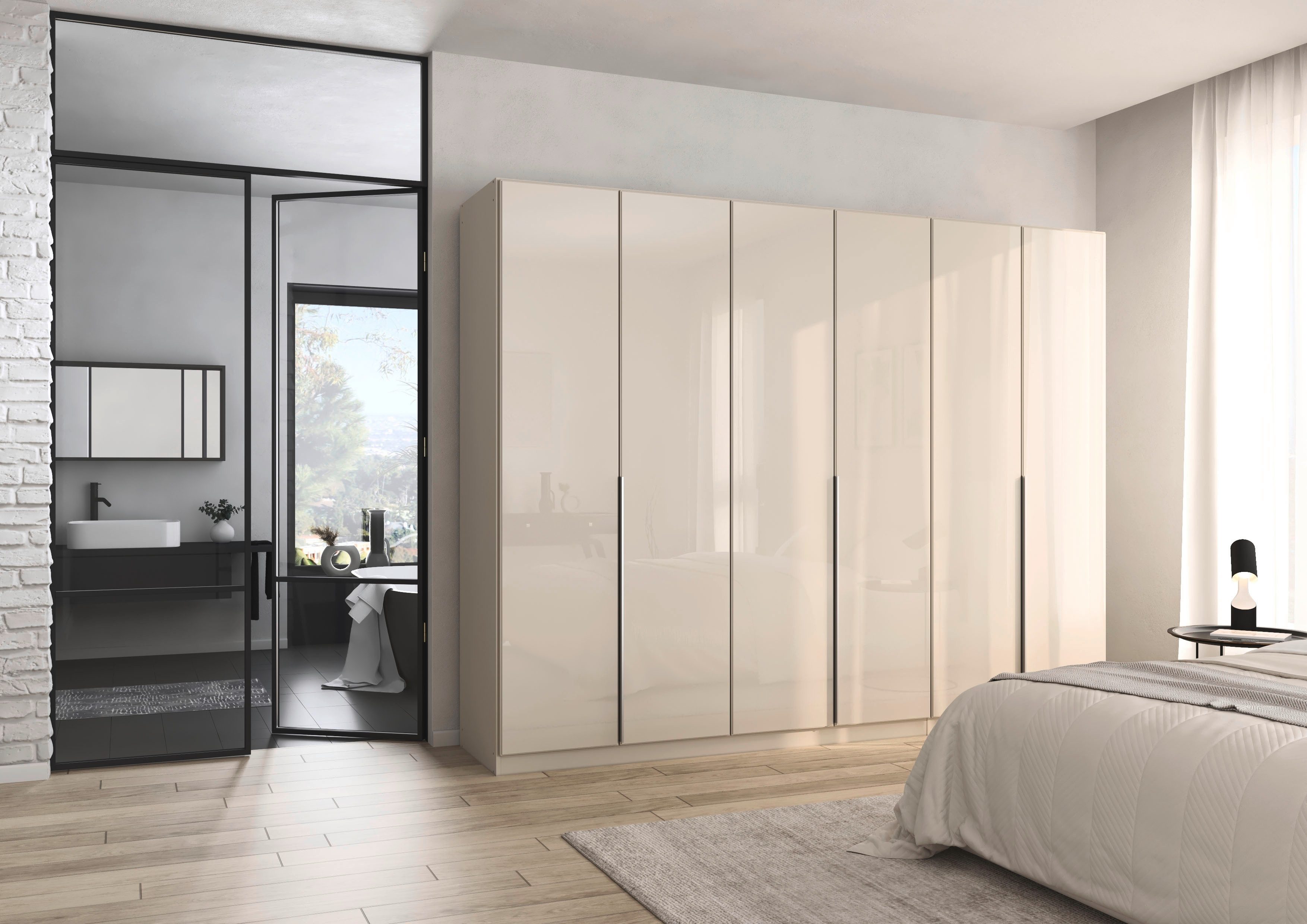rauch Draaideurkast Kledingkasten kast garderobe AGORDO met glazen front doordachte binnenuitrusting, in 6 breedtes en 2 hoogtes made in germany